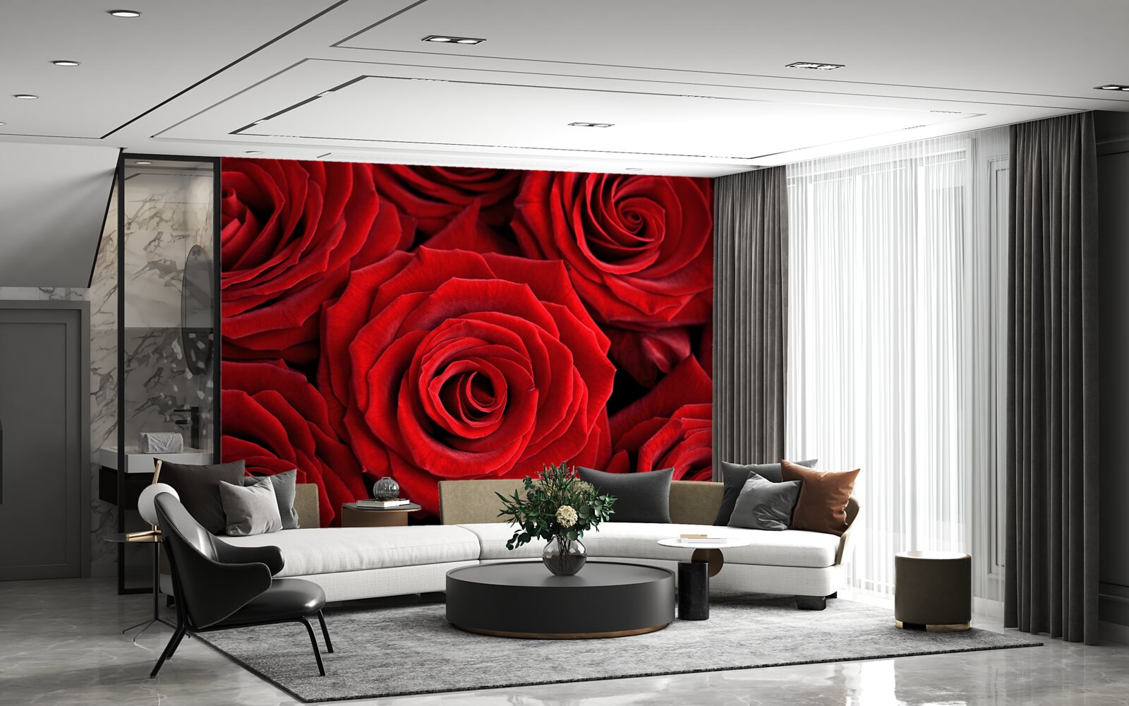 Fototapet rezumat al trandafirilor rosii traditionali