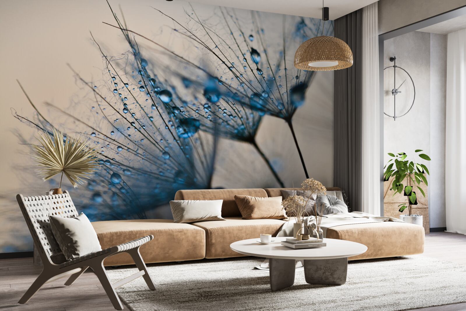 Fototapet roua dimineții pe păpădiile aerisite