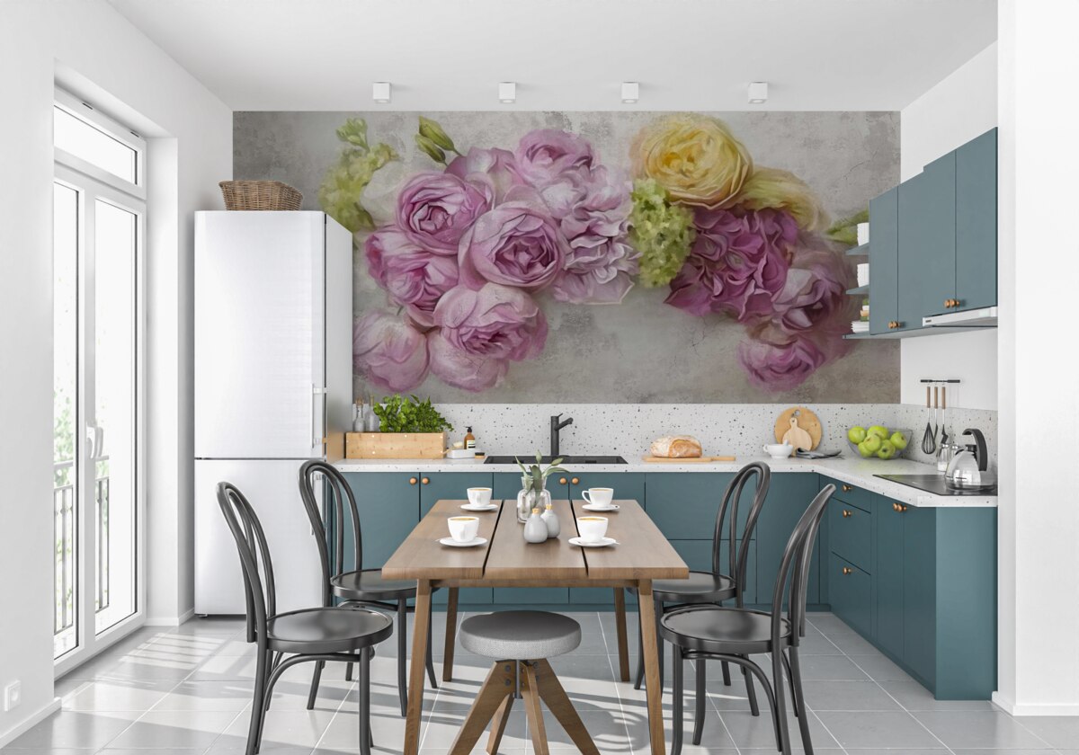 Fototapet compoziție cu bujori mov