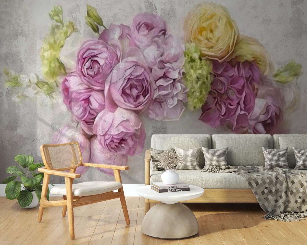 Fototapet compoziție cu bujori mov