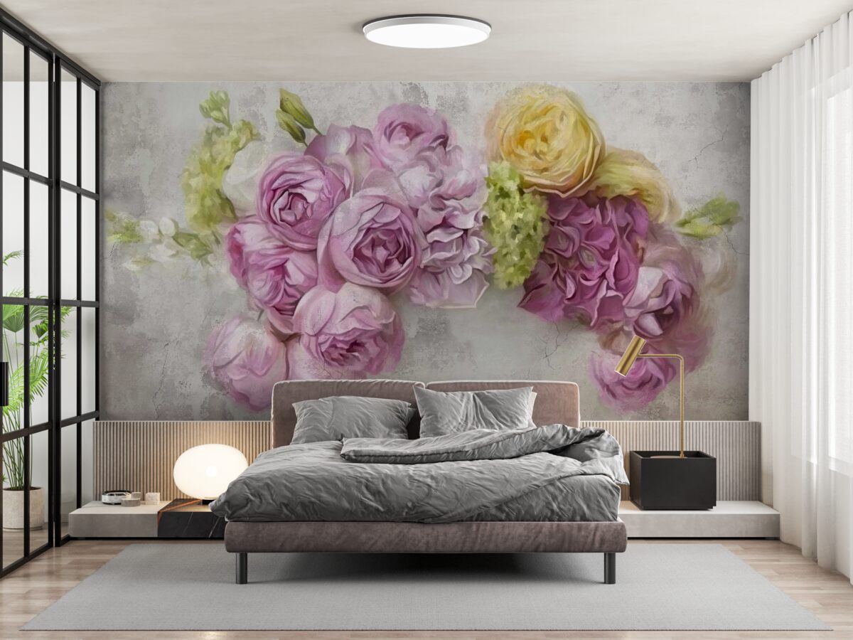 Fototapet compoziție cu bujori mov