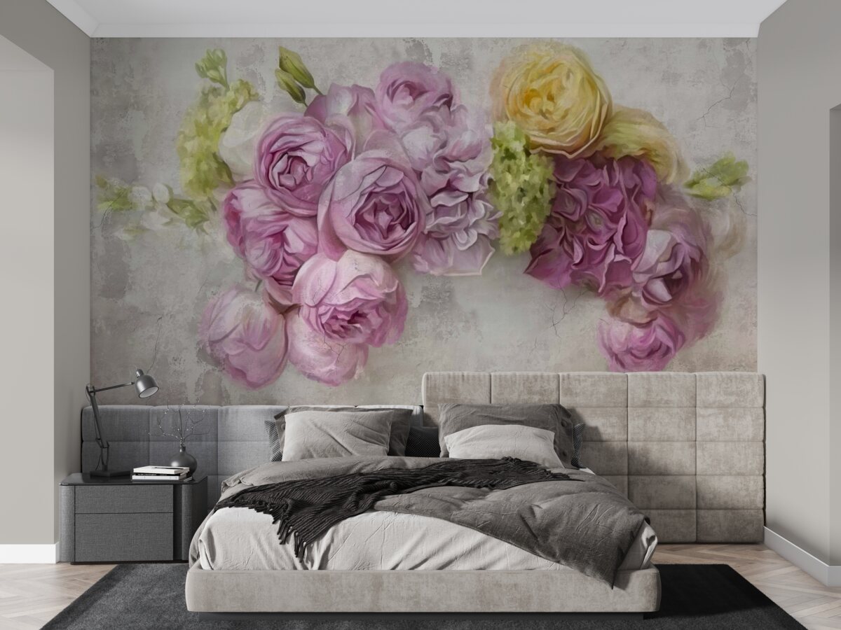 Fototapet compoziție cu bujori mov