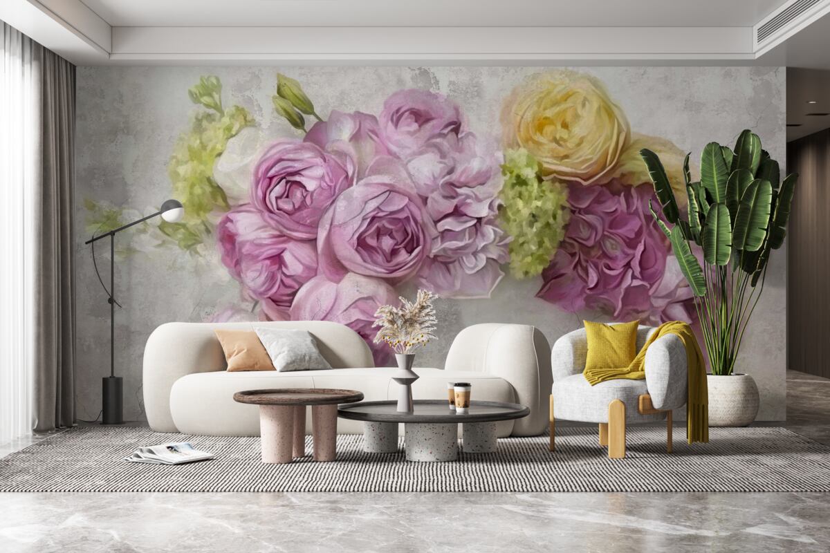 Fototapet compoziție cu bujori mov