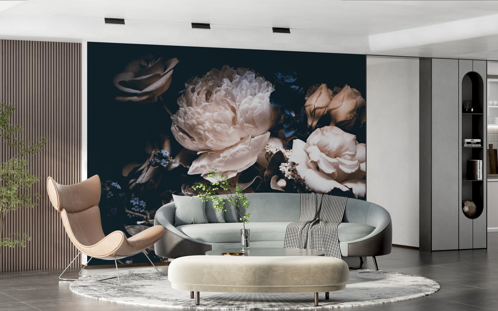 Fototapet romantismul întunecat al florilor