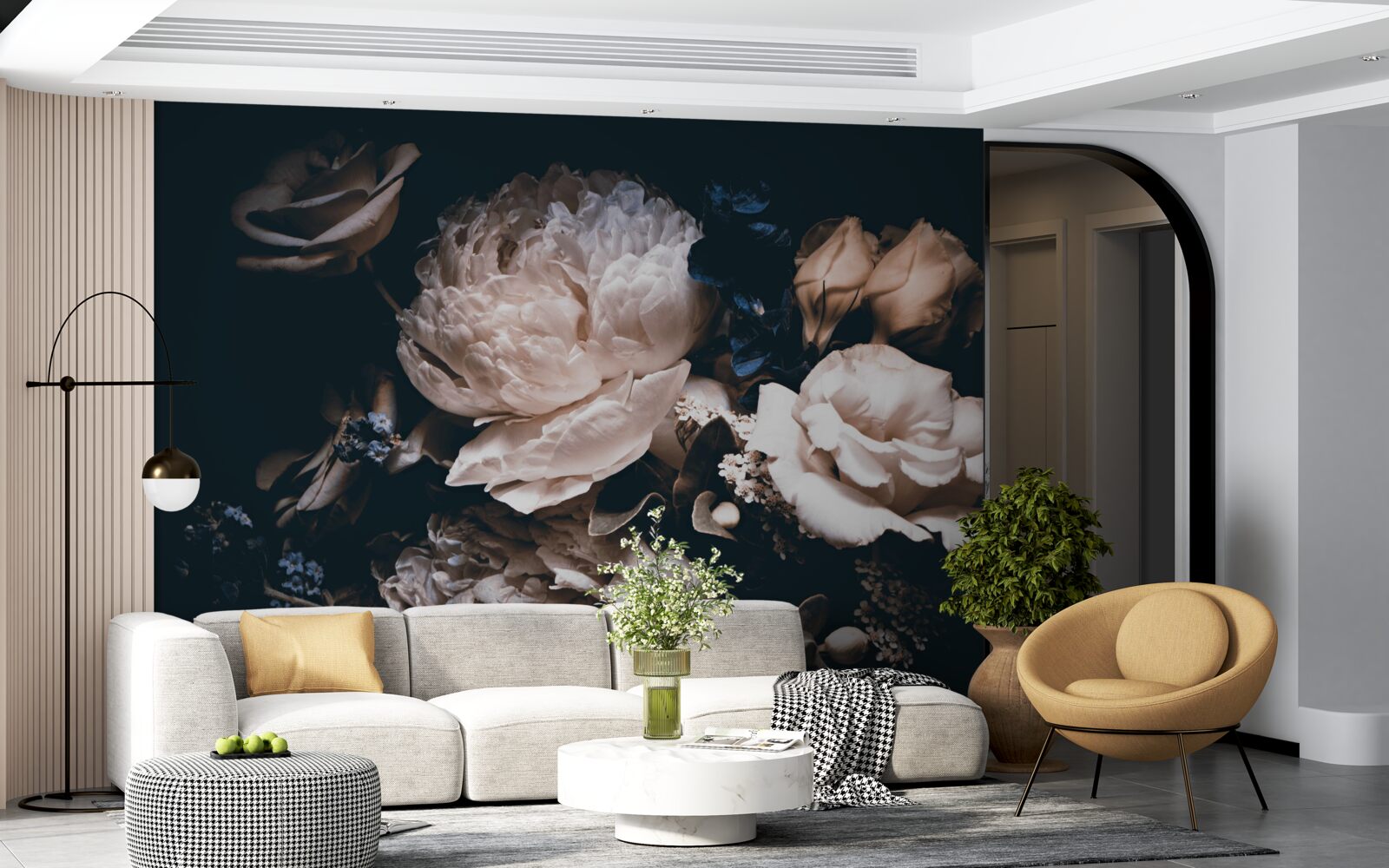 Fototapet romantismul întunecat al florilor