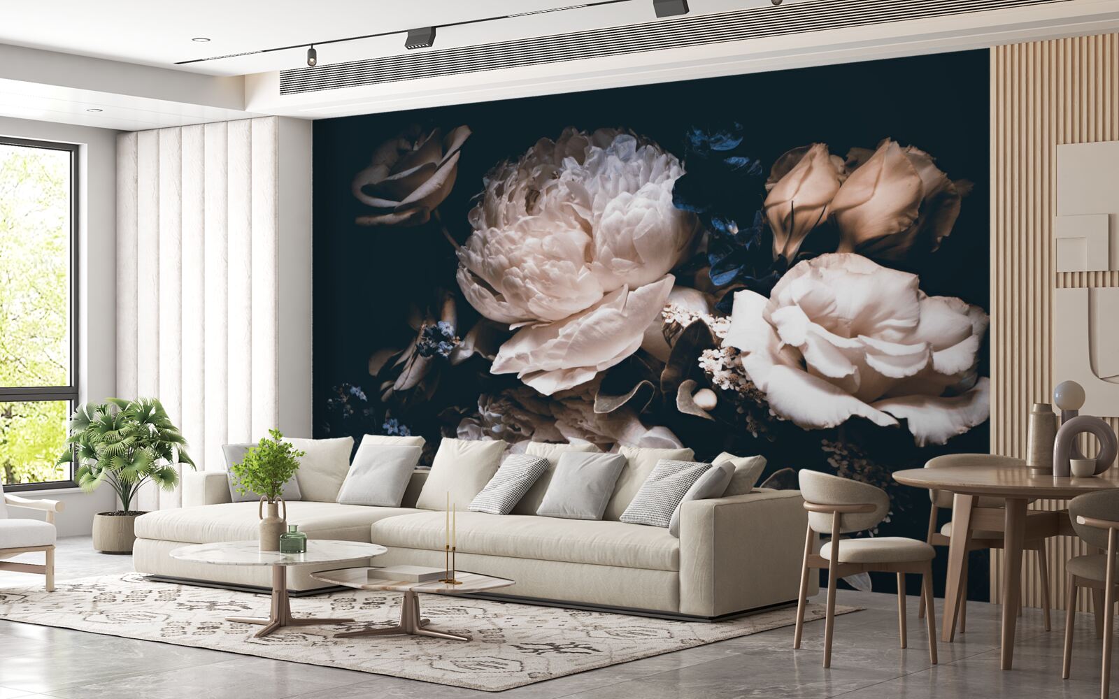 Fototapet romantismul întunecat al florilor