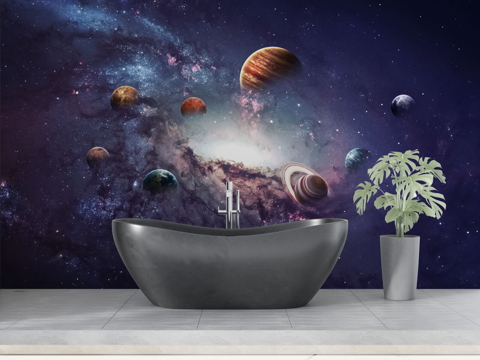 Fototapet dimensiunile planetelor din galaxie