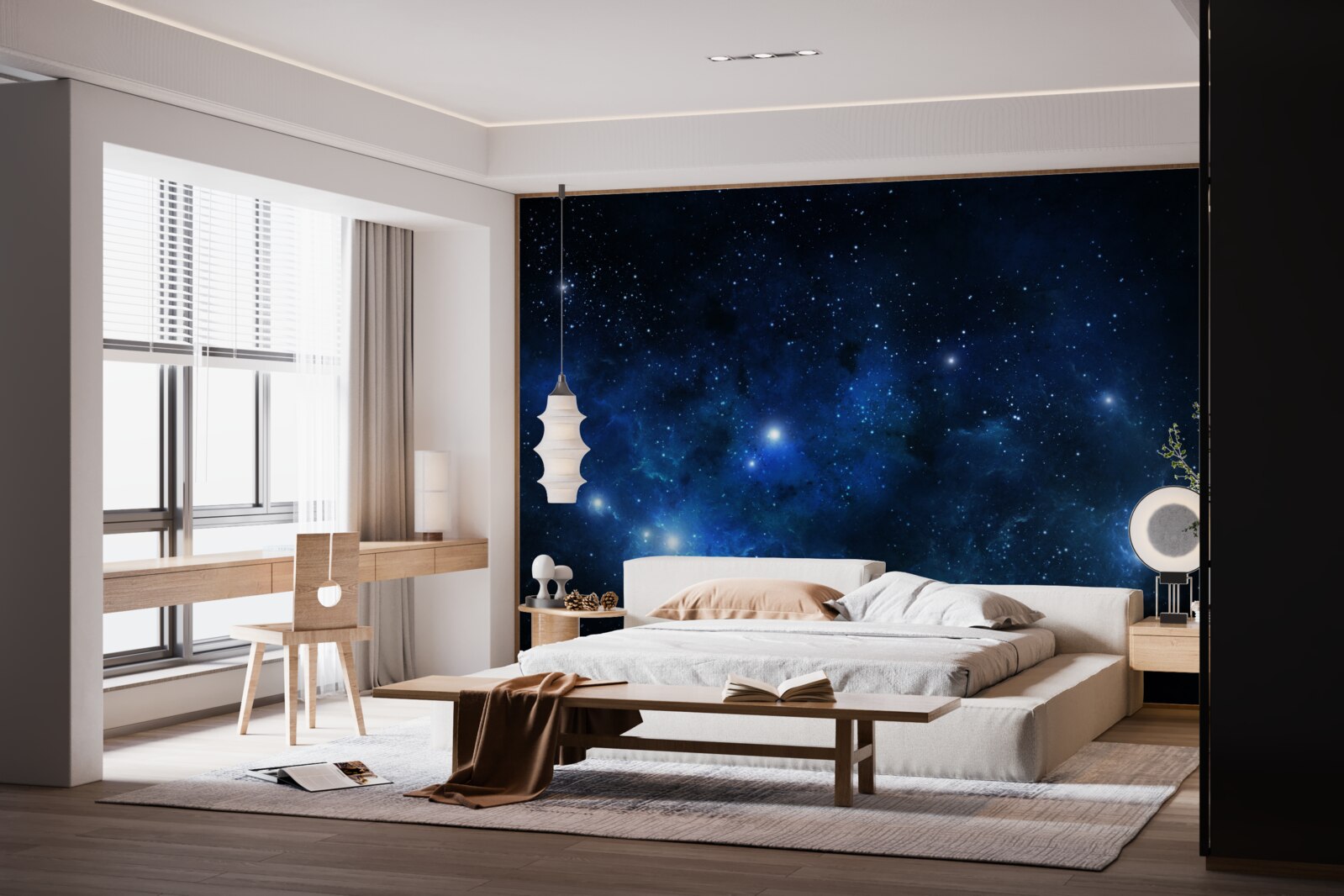 Fototapet spațiul strălucește cu galaxii