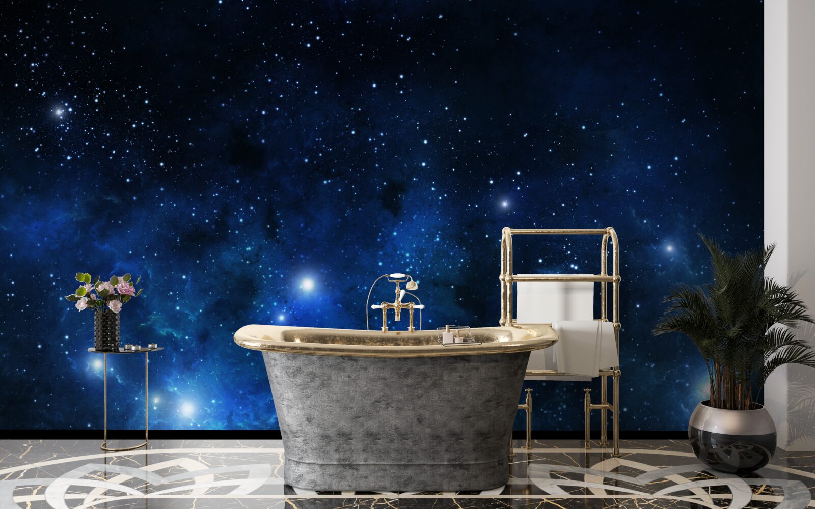 Fototapet spațiul strălucește cu galaxii