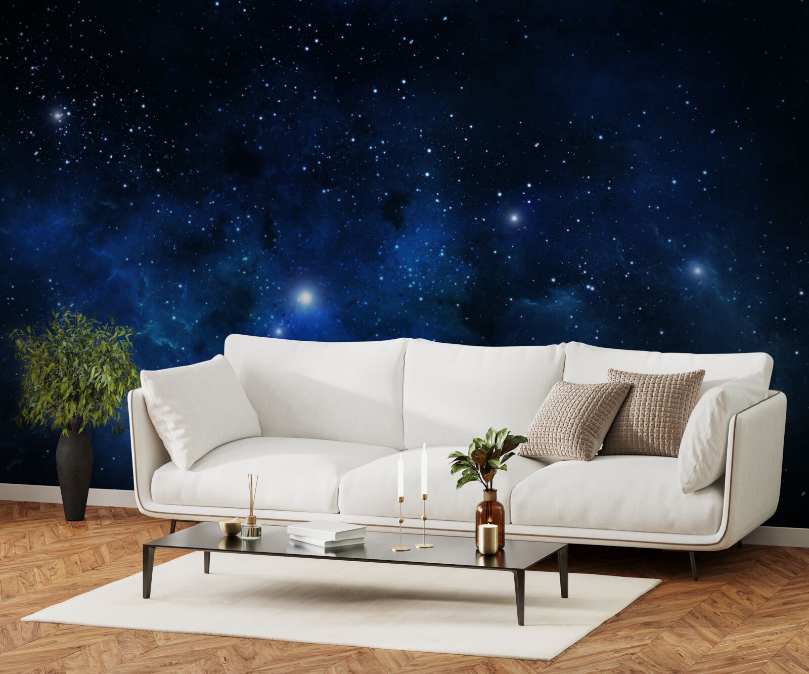 Fototapet spațiul strălucește cu galaxii