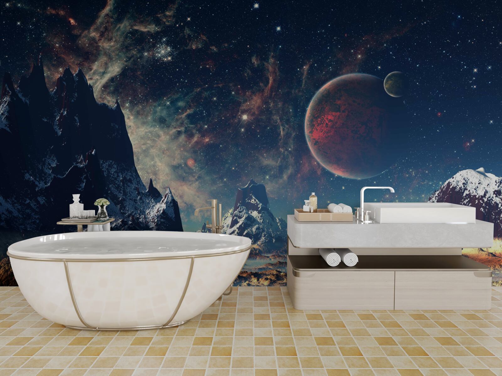 Fototapet suprafața planetei este fantastică