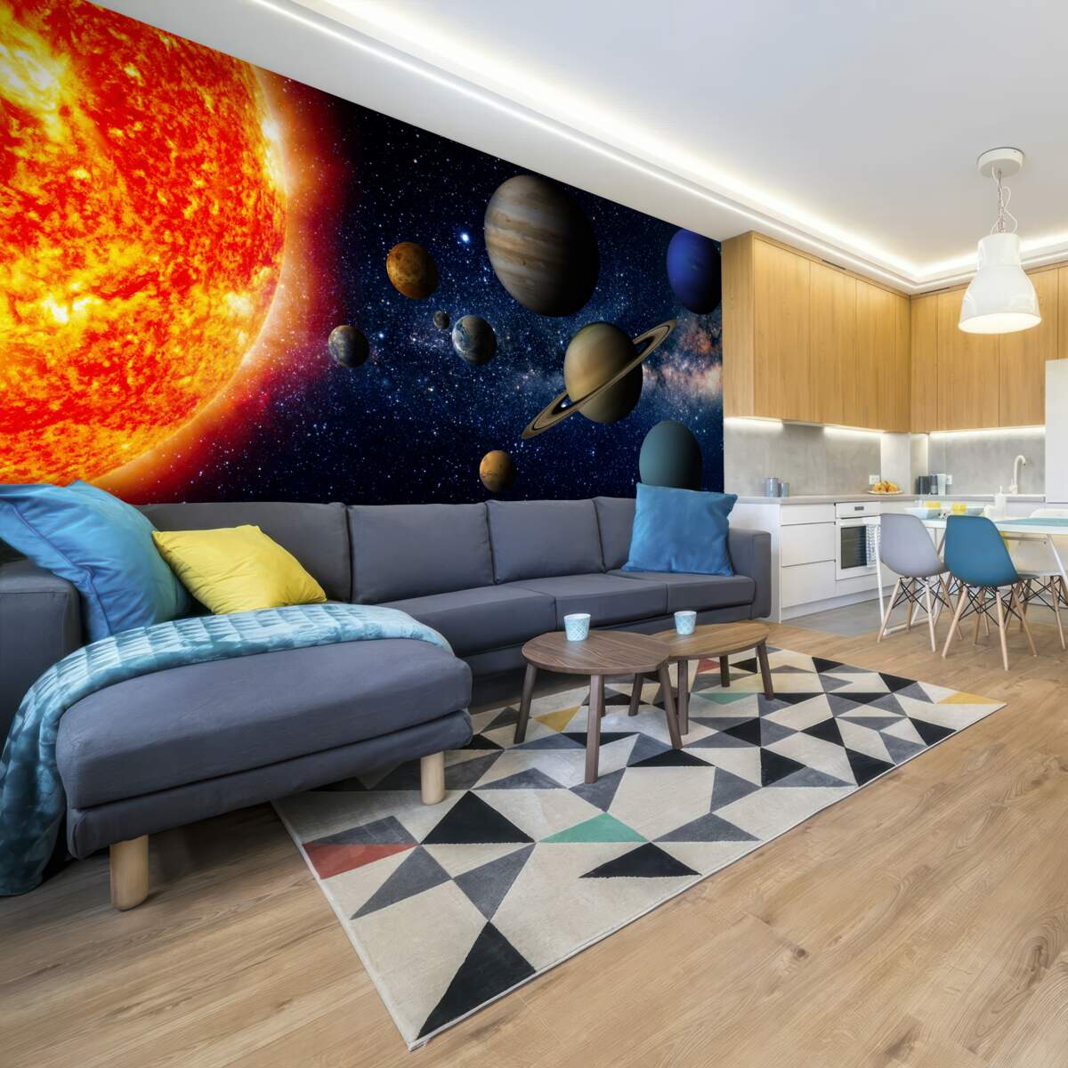 Fototapet raportul dintre planete și soare