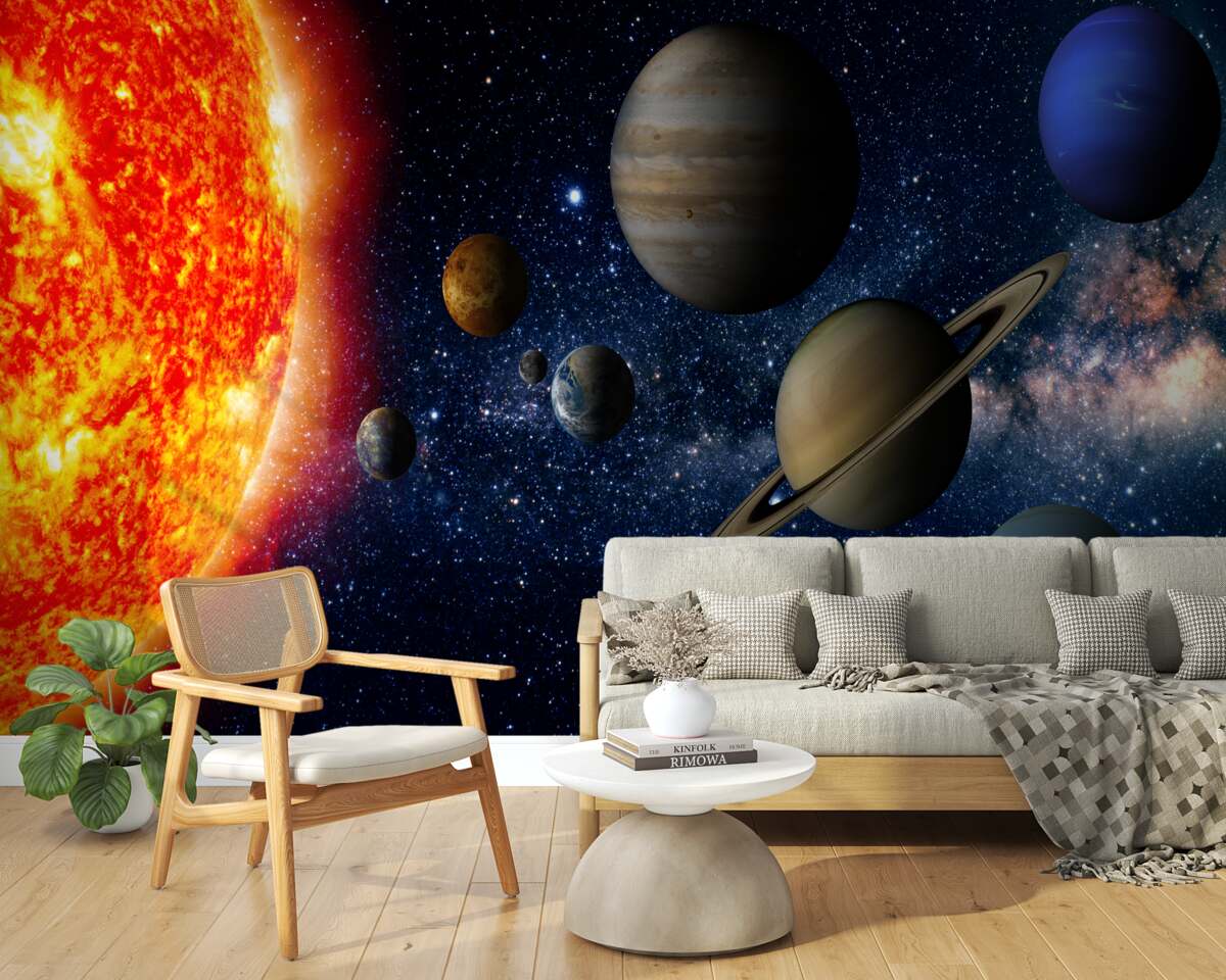 Fototapet raportul dintre planete și soare