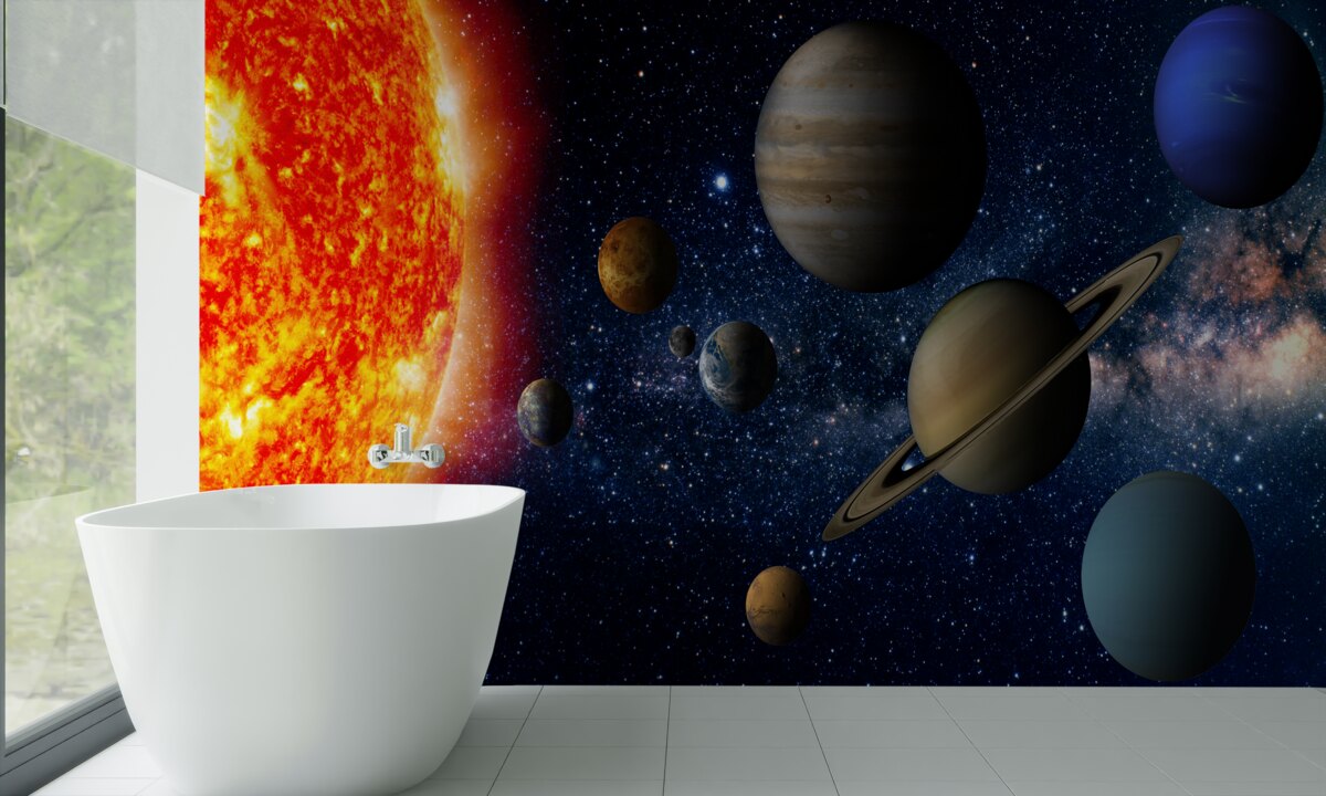 Fototapet raportul dintre planete și soare