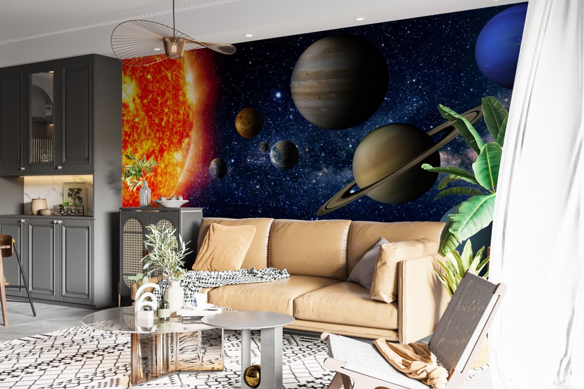 Fototapet raportul dintre planete și soare