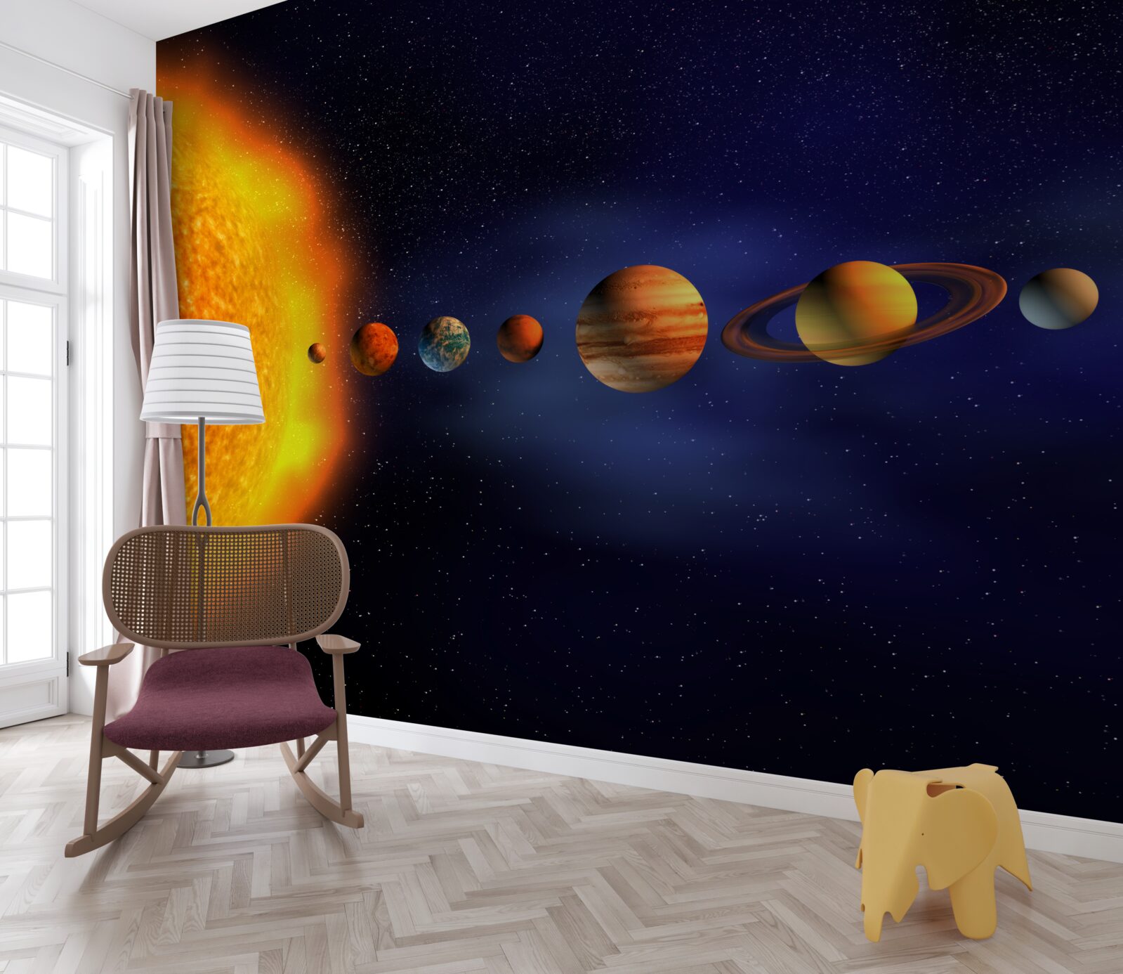 Fototapet Soarele și planetele din galaxia noastră