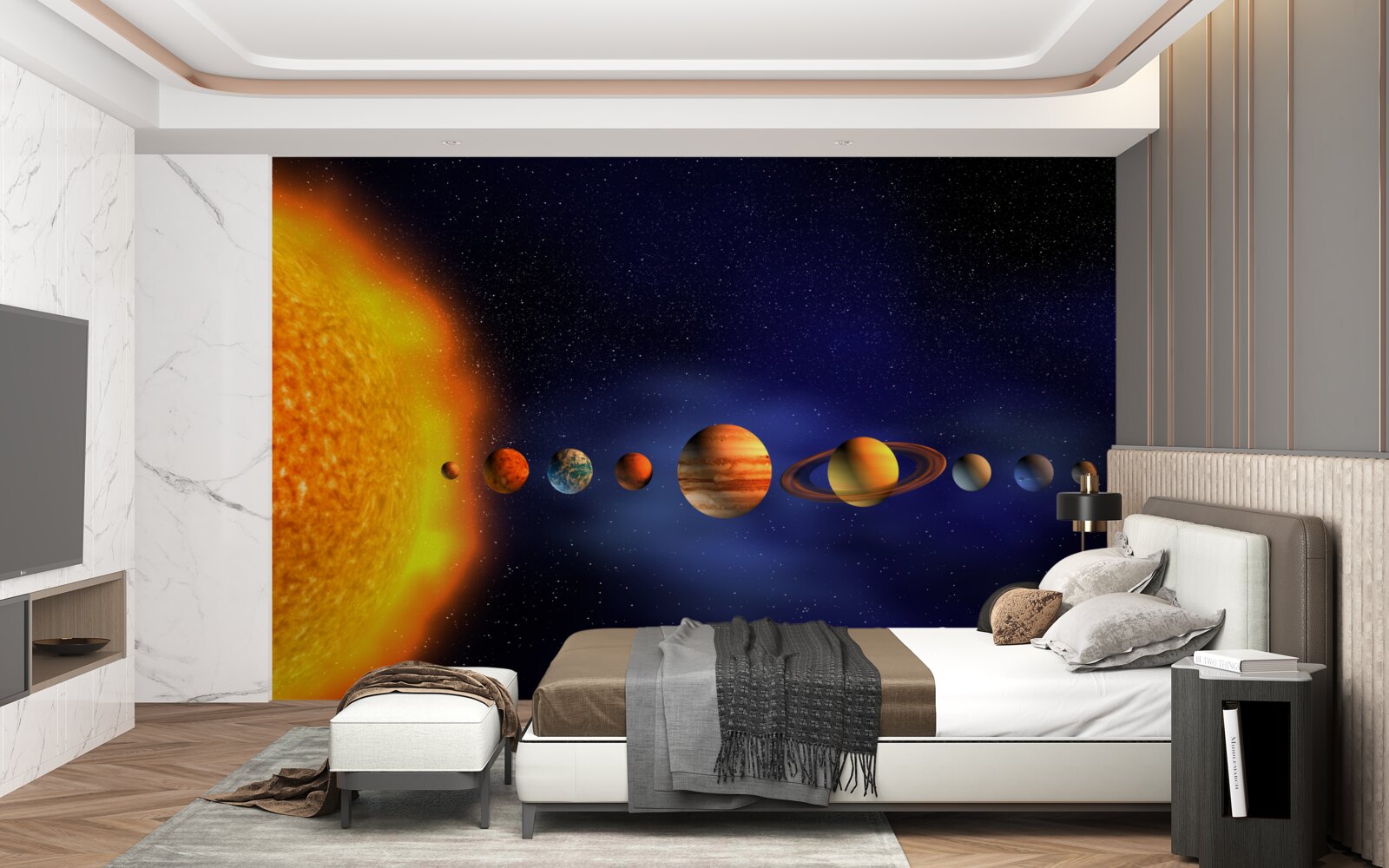 Fototapet Soarele și planetele din galaxia noastră