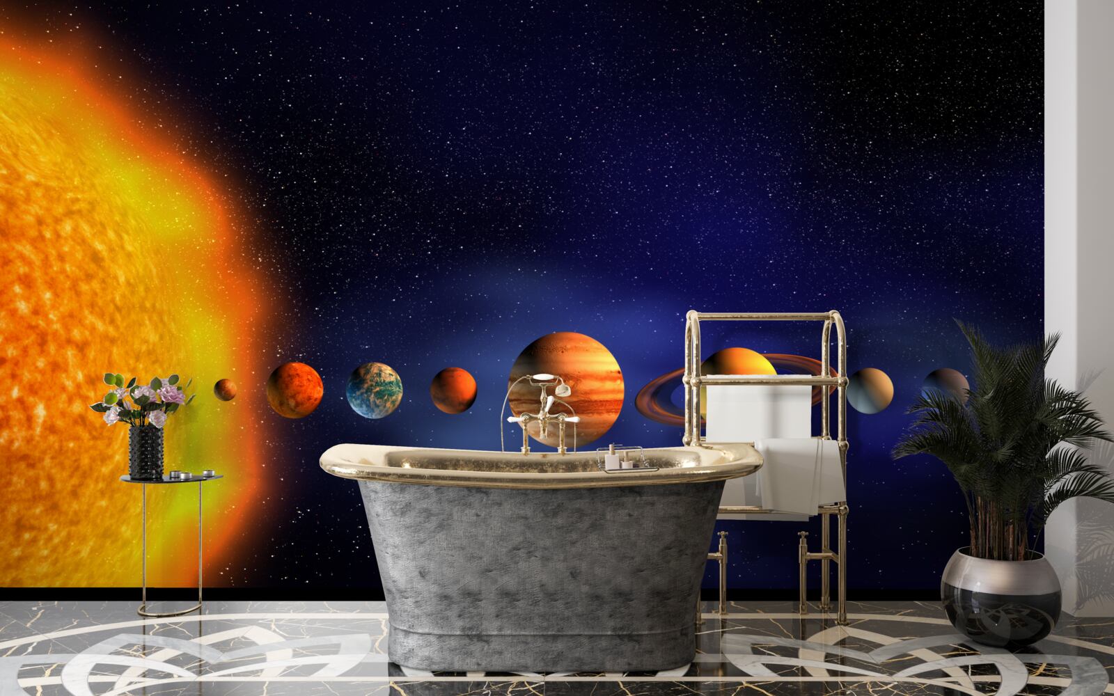 Fototapet Soarele și planetele din galaxia noastră