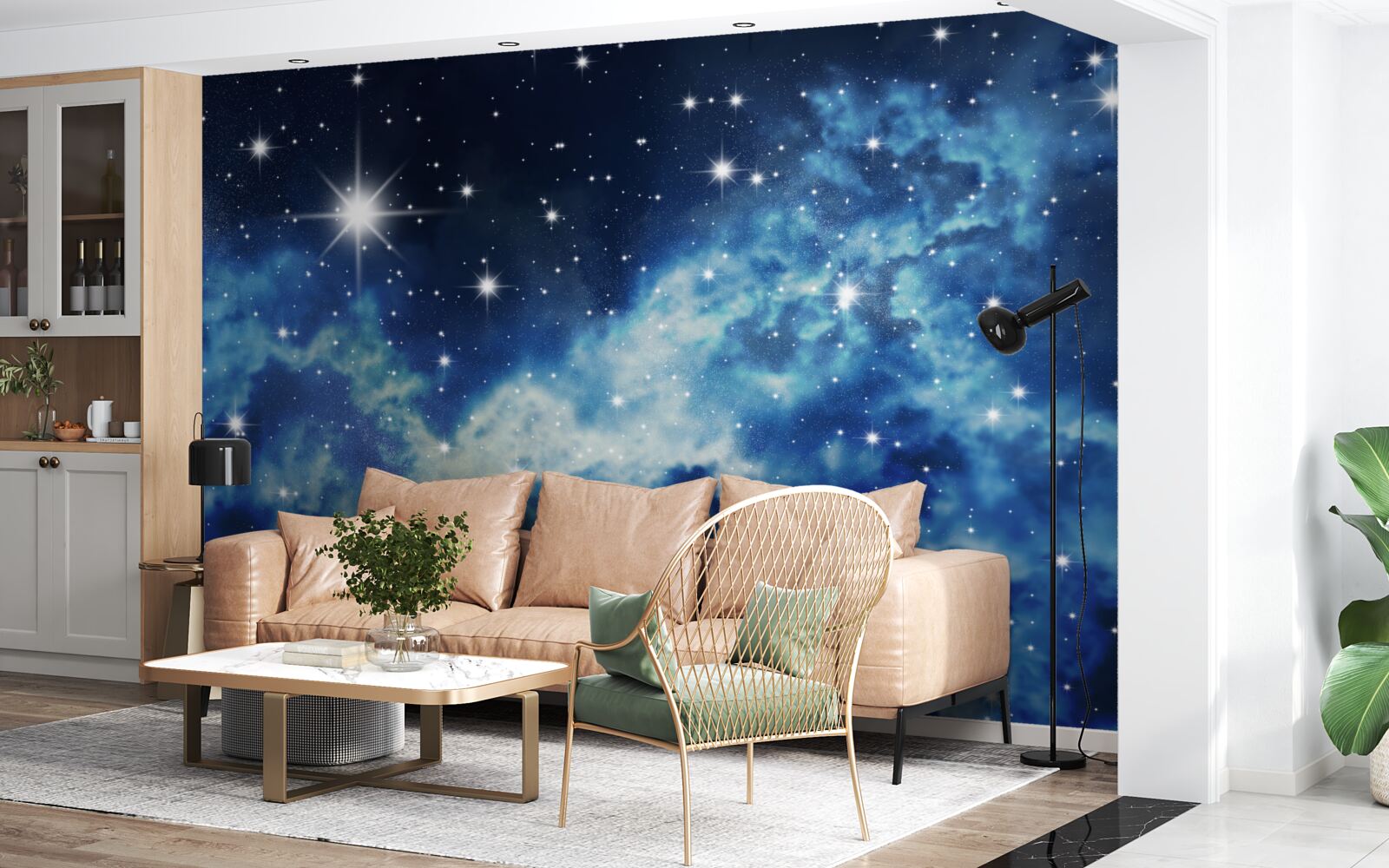 Fototapet cer albastru presărat cu stele