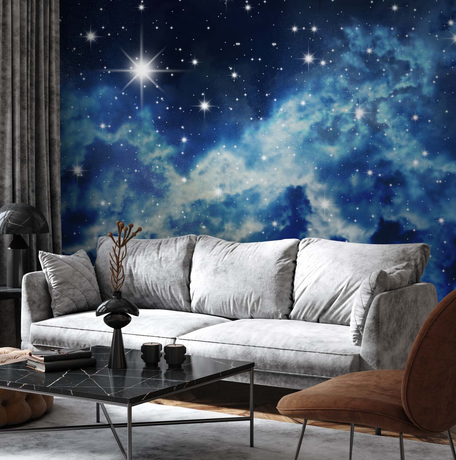 Fototapet cer albastru presărat cu stele