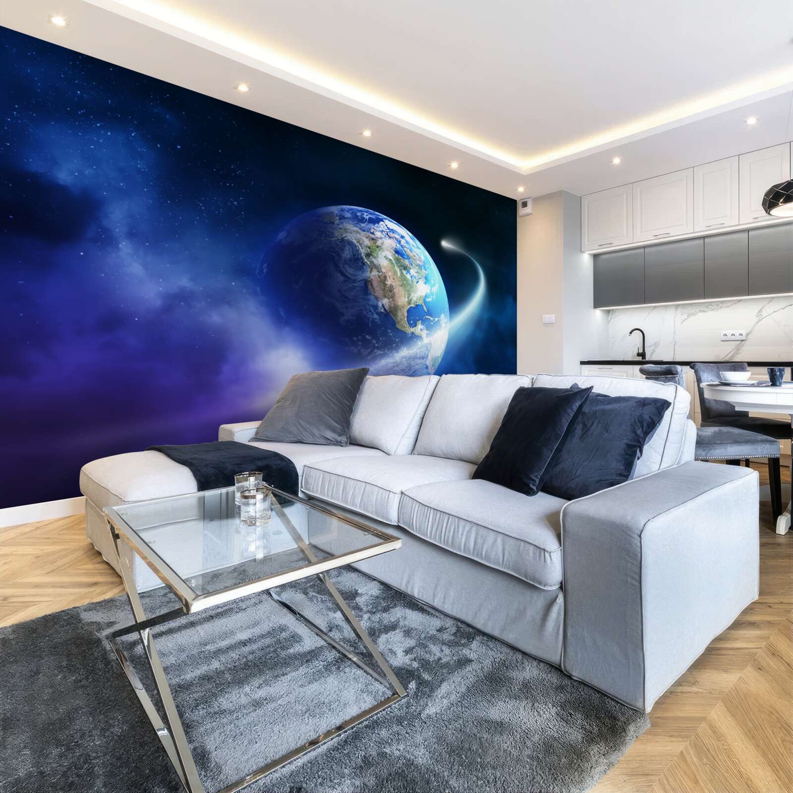 Fototapet Pământul în spațiul infinit al universului