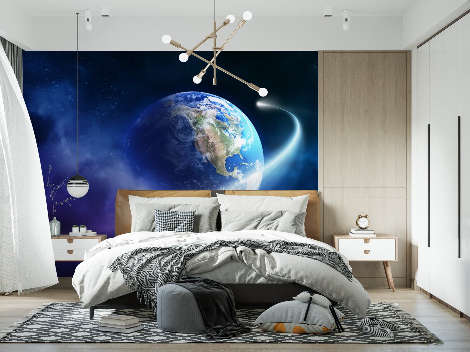 Fototapet Pământul în spațiul infinit al universului