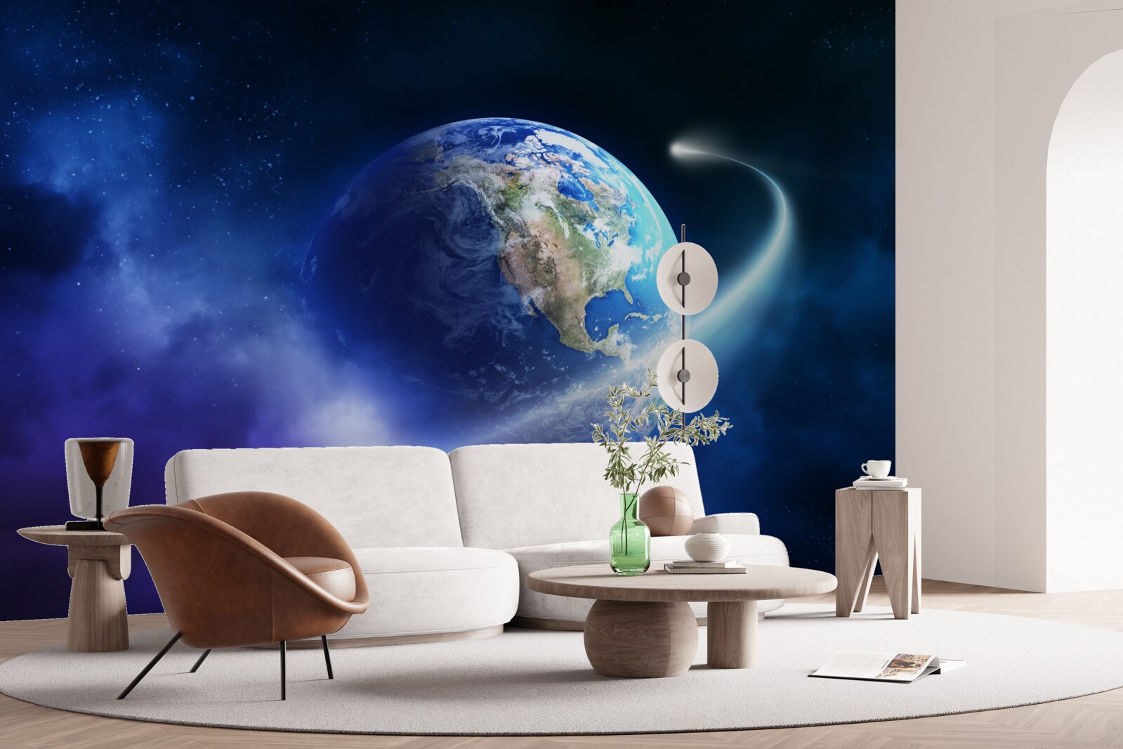 Fototapet Pământul în spațiul infinit al universului