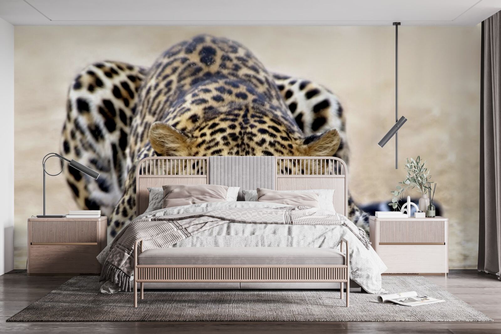 Fototapet leopard de așteptare cu piele pestriță