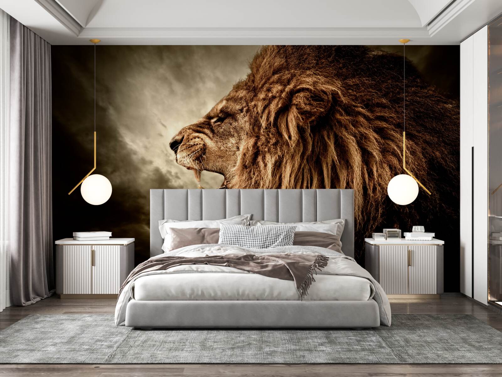 Fototapet tunetul amenințător al răgetului unui leu