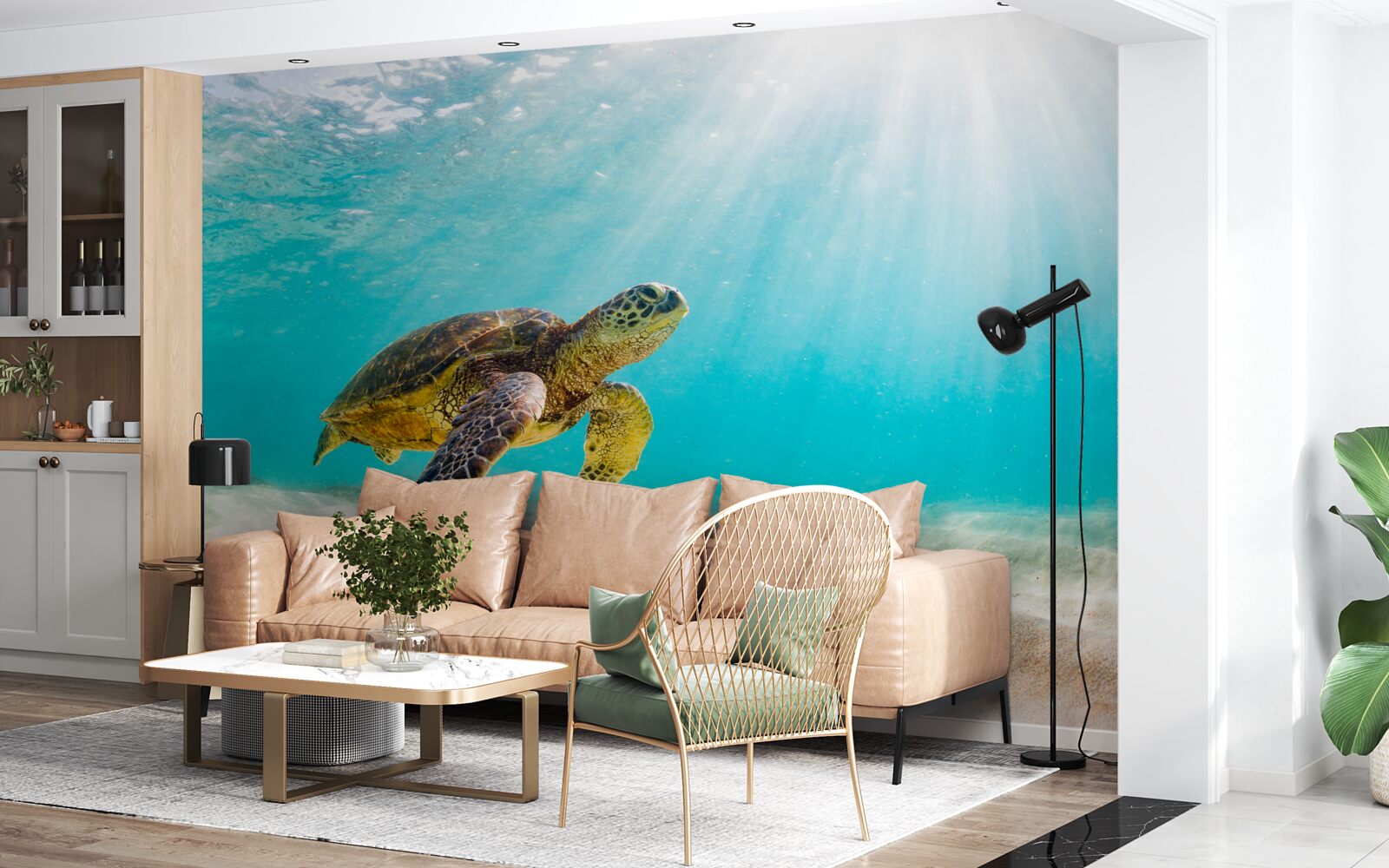 Fototapet Cranii galbene pe un fund nisipos