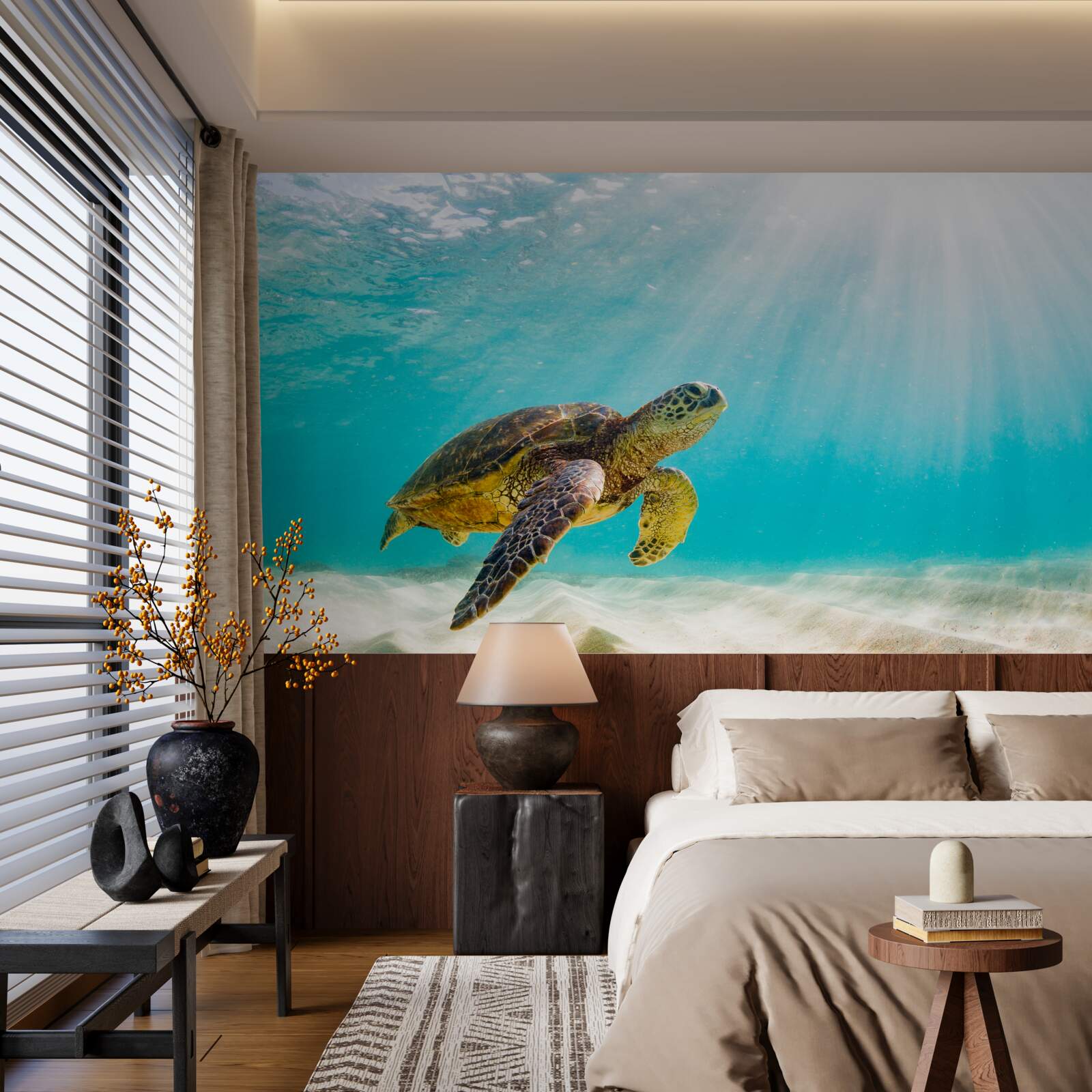 Fototapet Cranii galbene pe un fund nisipos