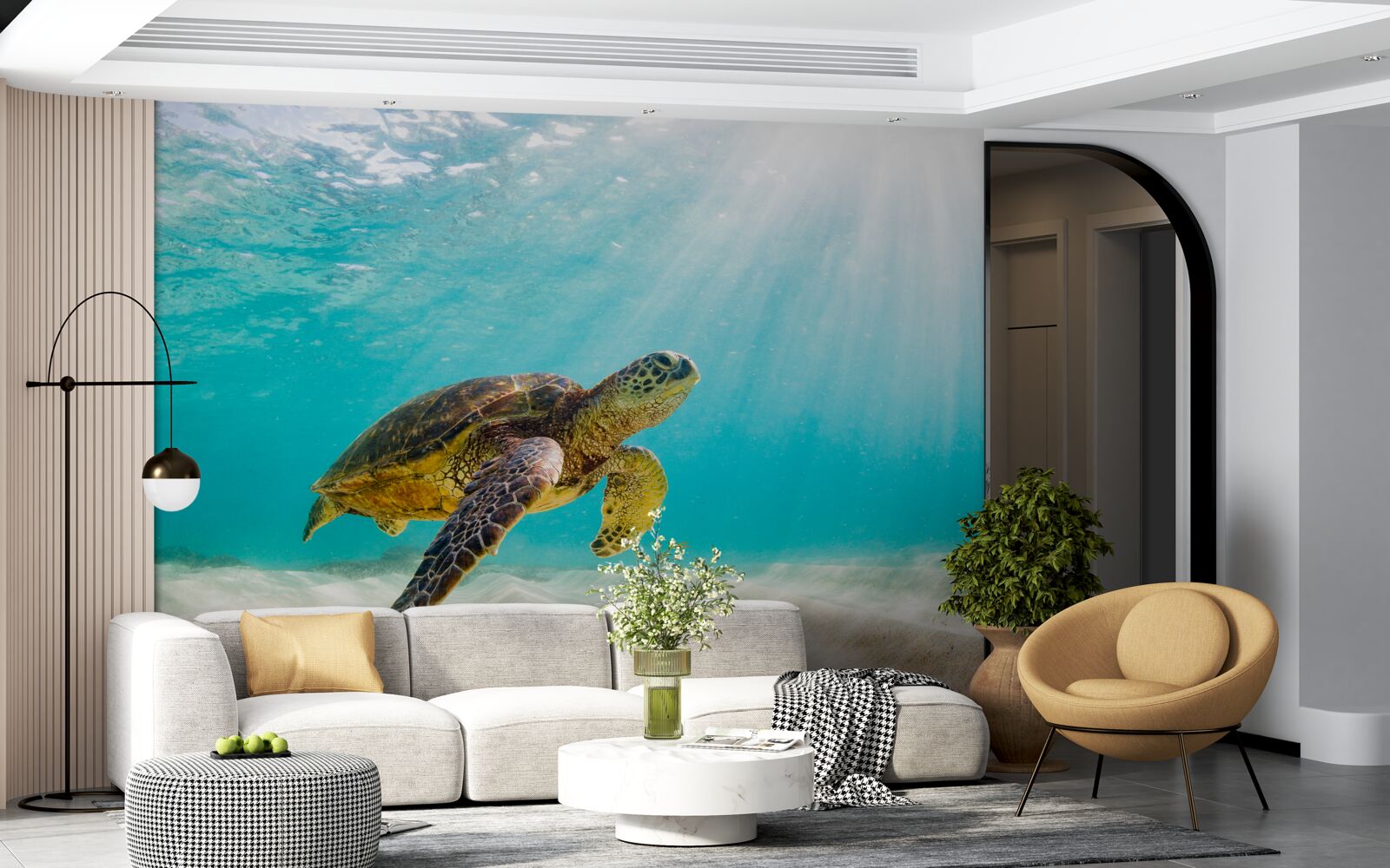 Fototapet Cranii galbene pe un fund nisipos