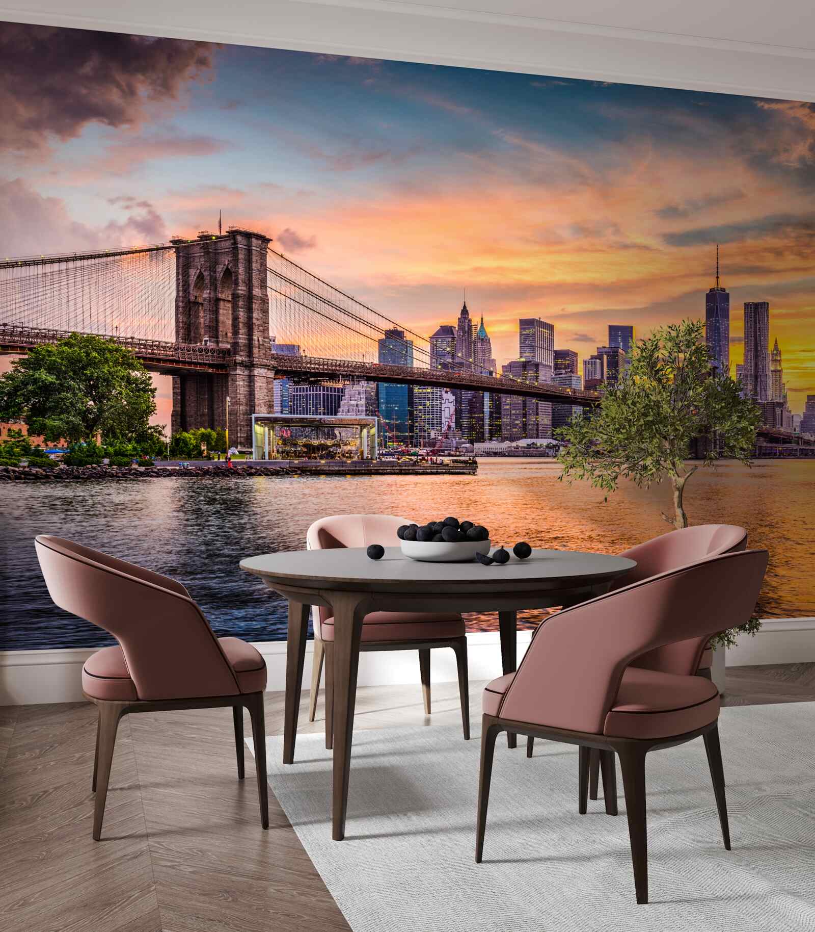 Fototapet Zori peste podul Brooklyn