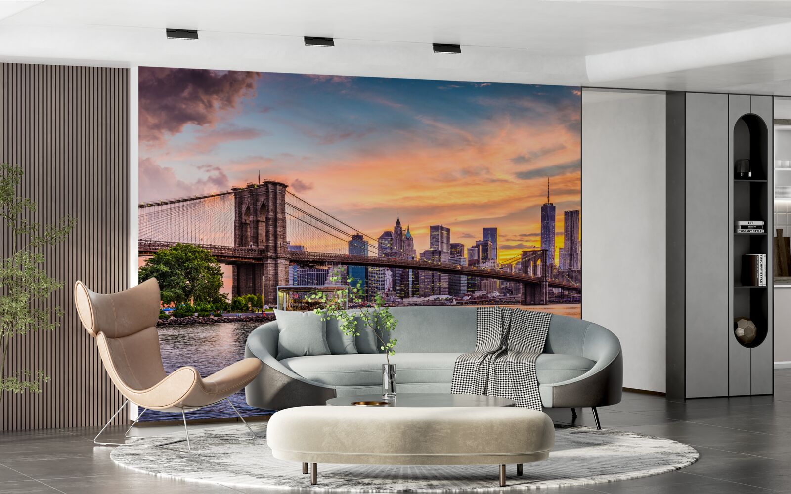 Fototapet Zori peste podul Brooklyn