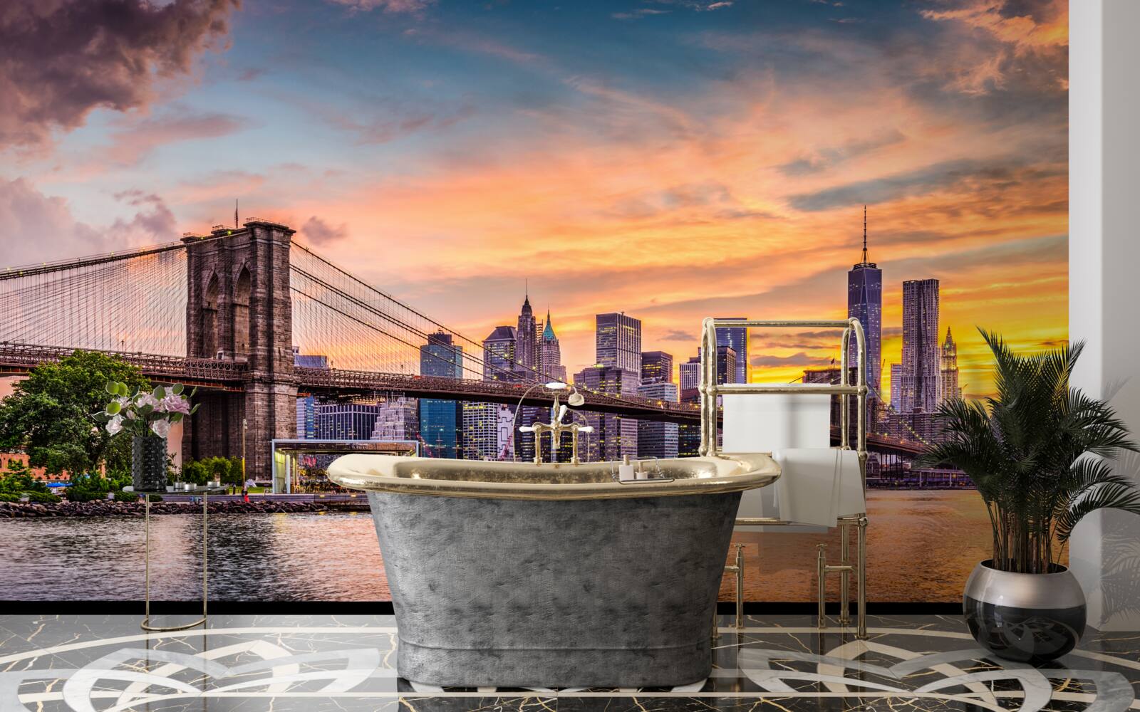 Fototapet Zori peste podul Brooklyn