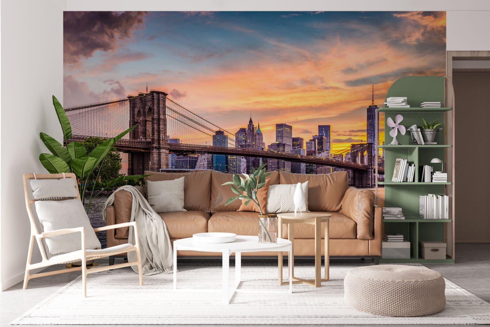 Fototapet Zori peste podul Brooklyn