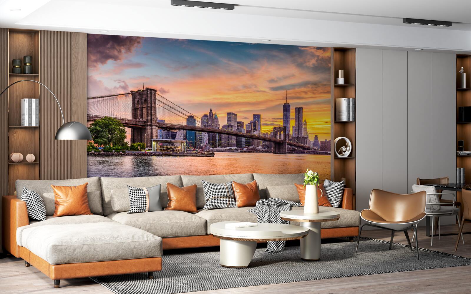 Fototapet Zori peste podul Brooklyn