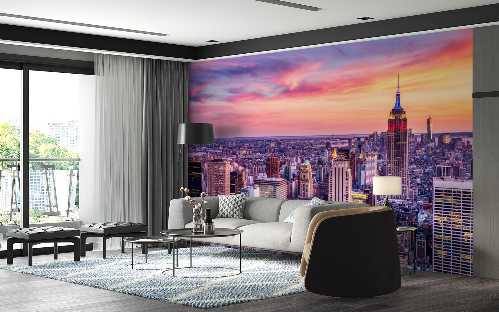 Fototapet răsărit de soare în new york