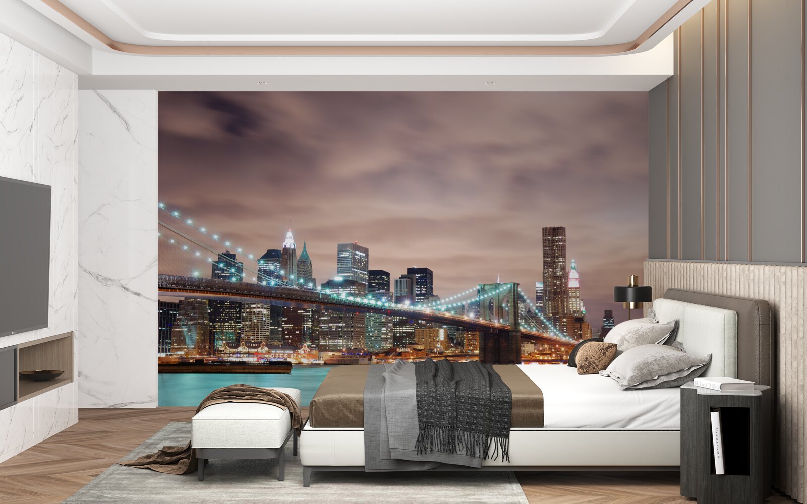 Fototapet orașul de noapte în epoca modernă