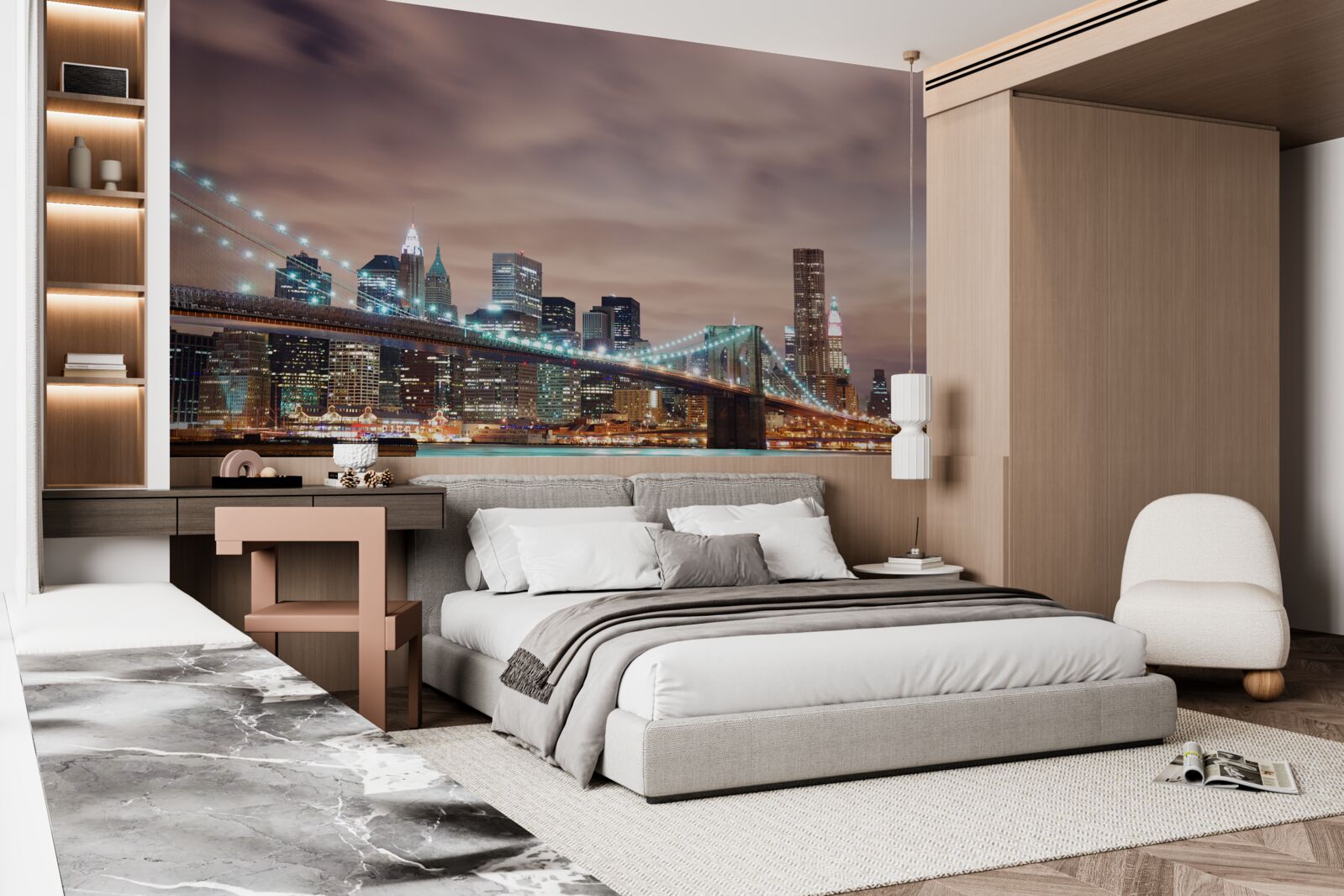 Fototapet orașul de noapte în epoca modernă