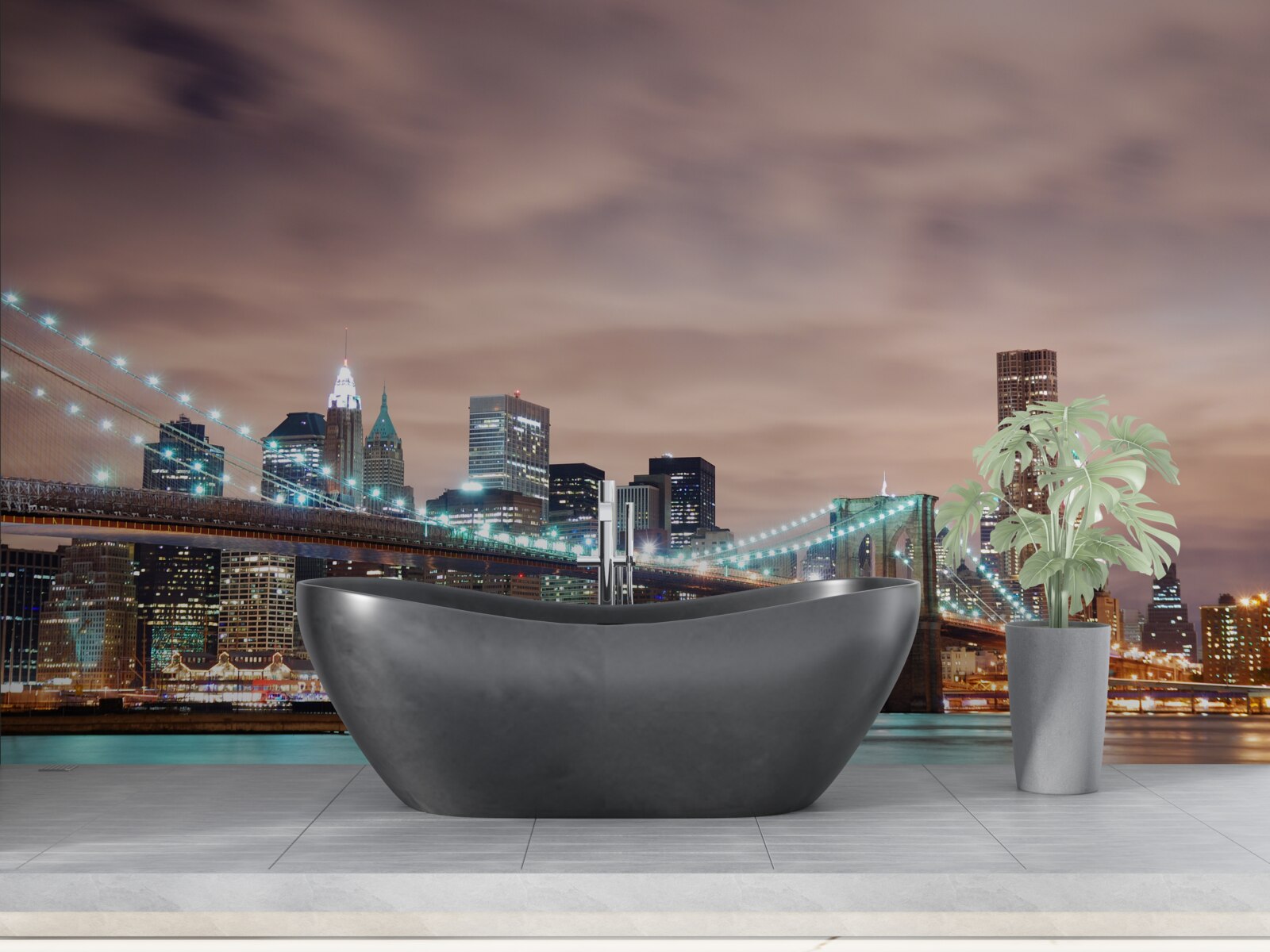 Fototapet orașul de noapte în epoca modernă