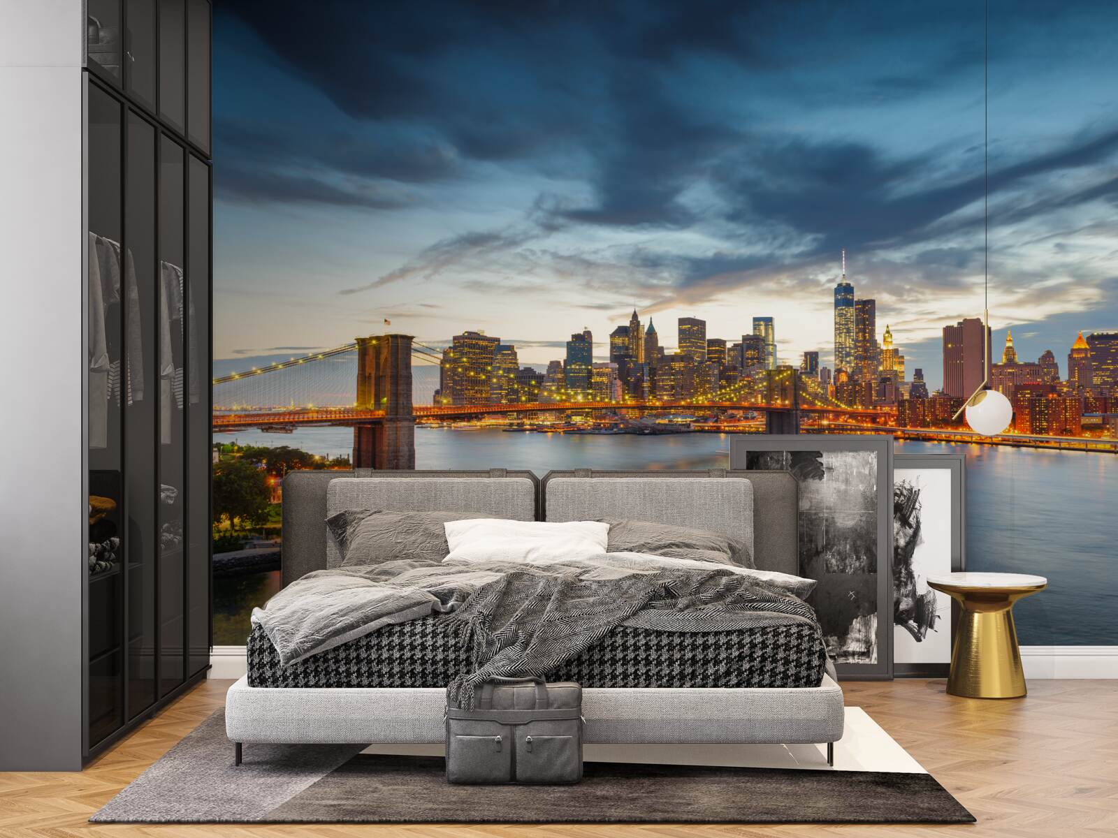 Fototapet pod în oraș cu iluminat