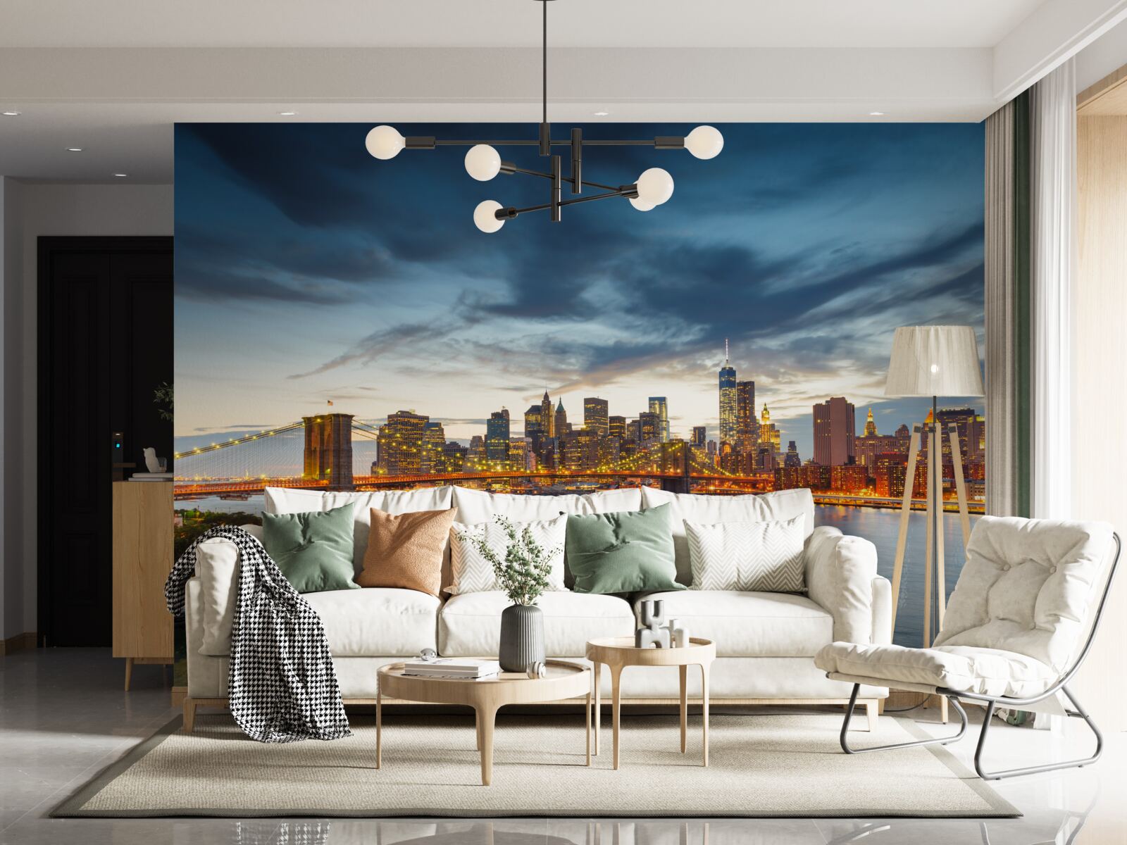 Fototapet pod în oraș cu iluminat