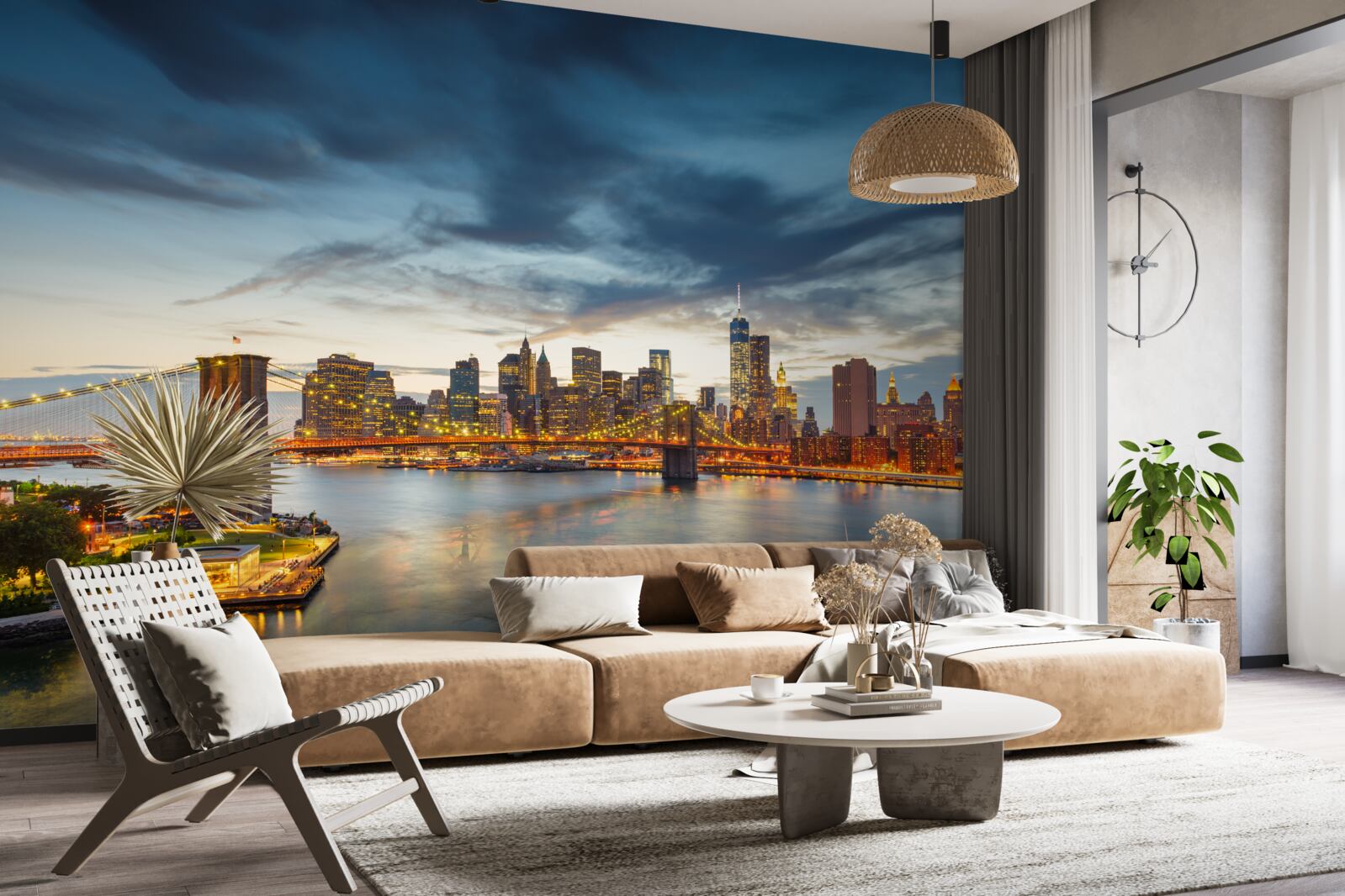 Fototapet pod în oraș cu iluminat