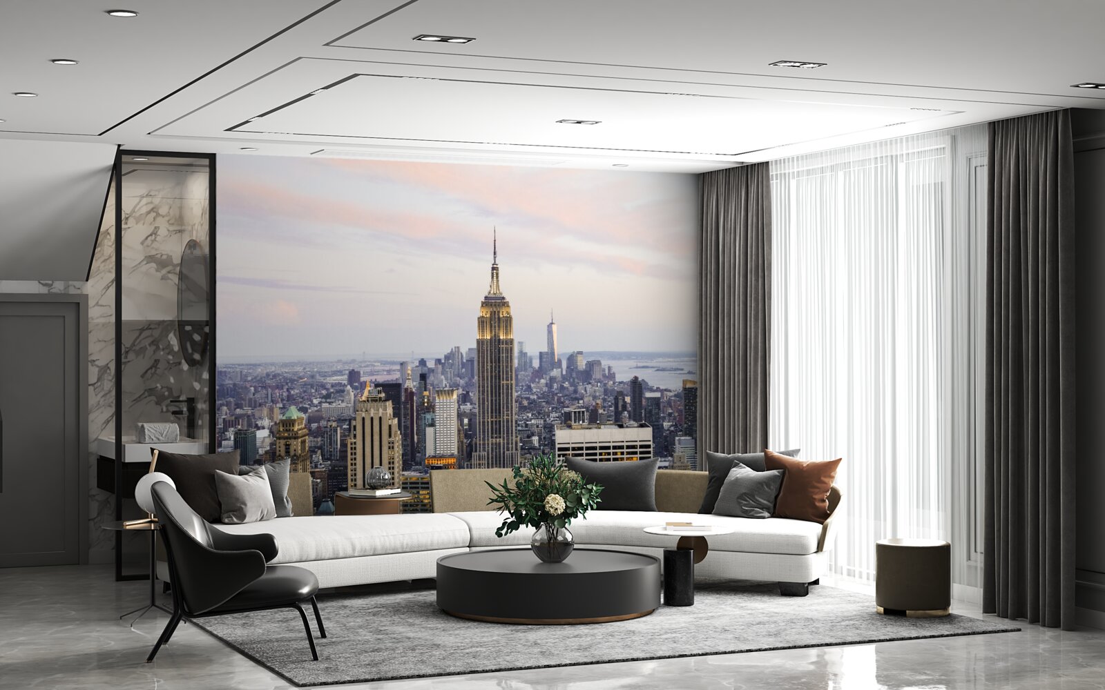 Fototapet iluminarea clădirii empire state