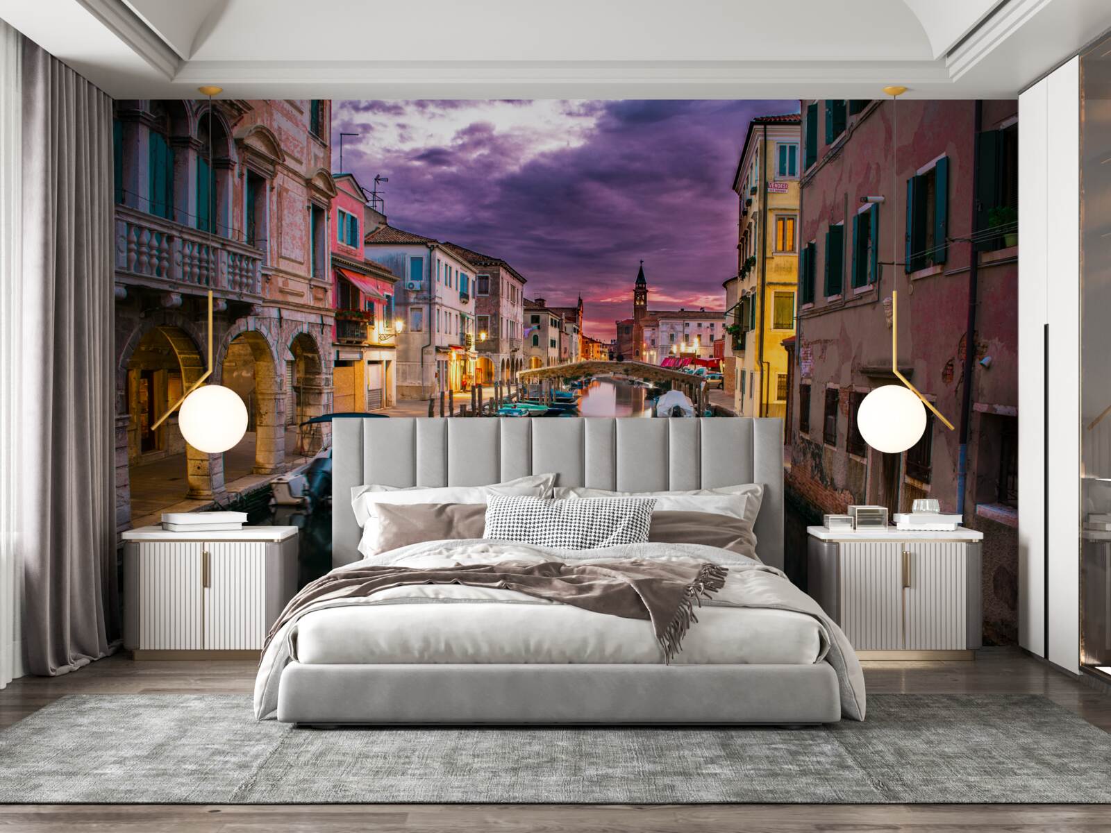 Fototapet strada veneția seara
