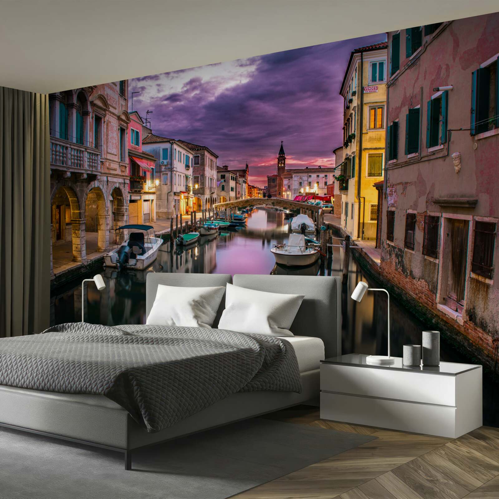 Fototapet strada veneția seara