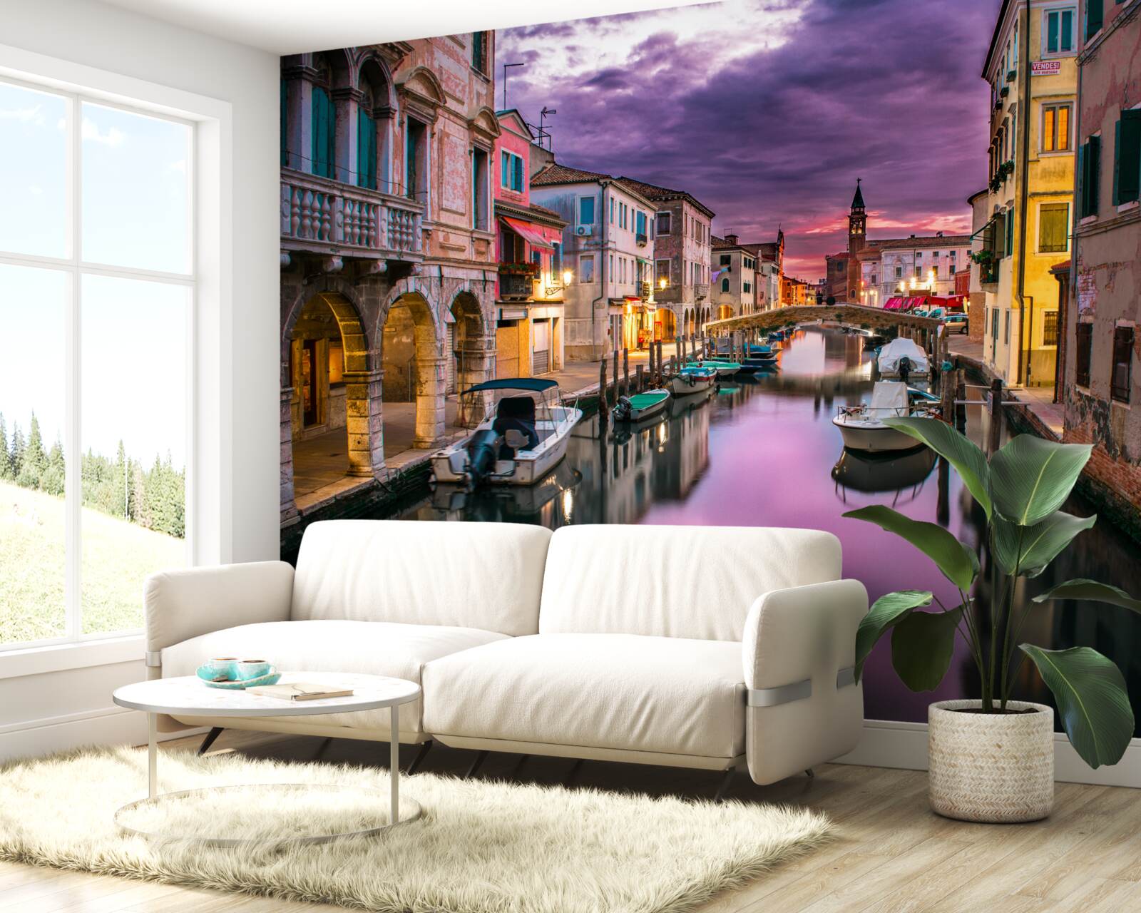 Fototapet strada veneția seara