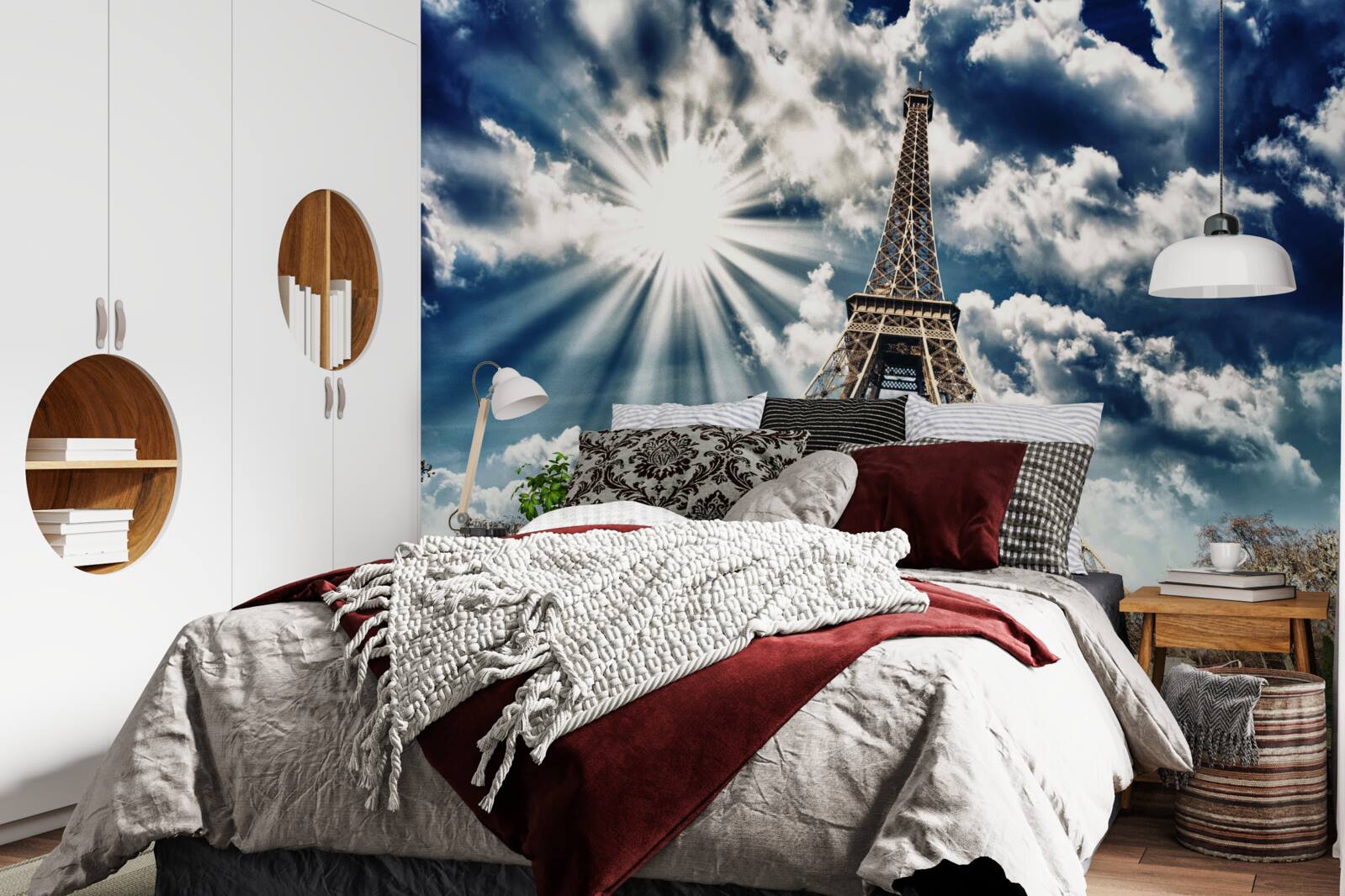 Fototapet soare deasupra turnului eiffel