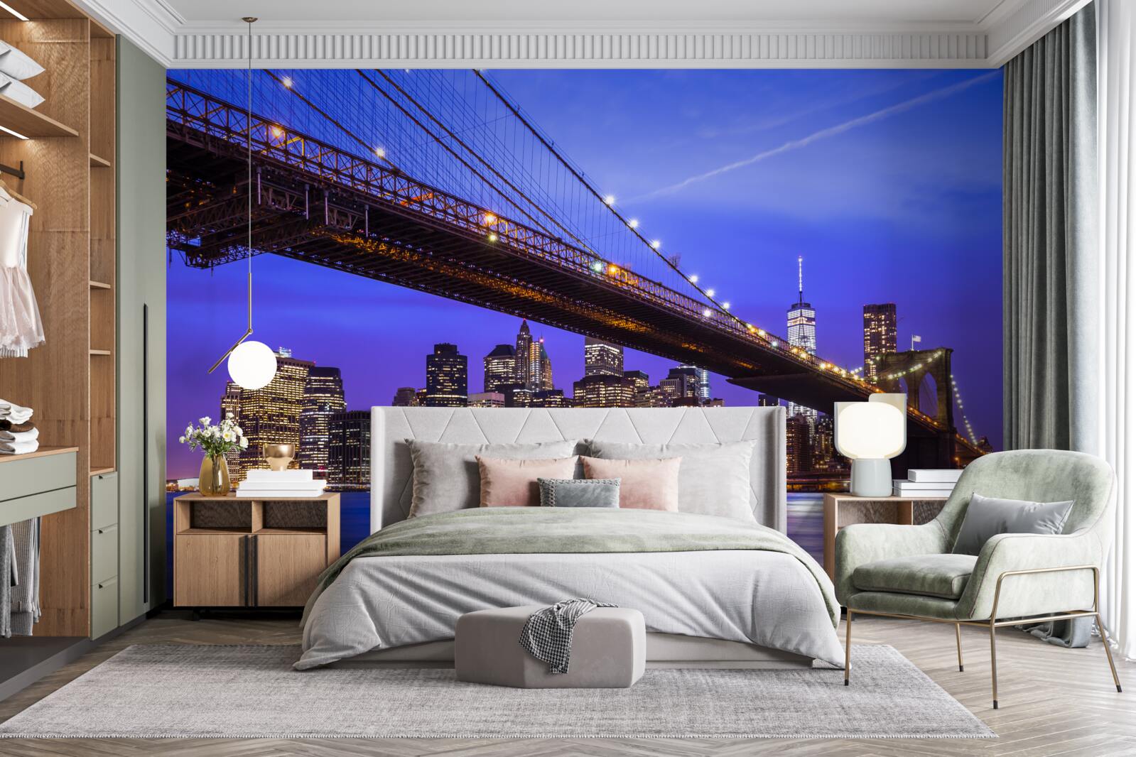 Fototapet vedere de jos a podului brooklyn